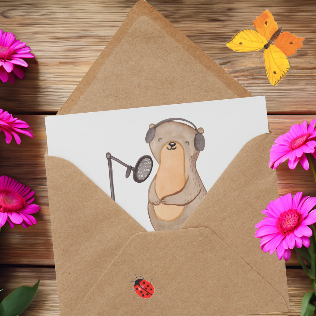 Personalisierte Deluxe Karte Otter Podcast aufnehmen Grußkarte selbst gestalten, Grußkarte als Geldgeschenk, Personalisierte Grußkarte, Grußkarten personalisiert, Grußkarte selber drucken, Personalisierte Glückwunschkarte, Grußkarte mit Namen, Grußkarte mit persönlichen Nachrichten, Personalisierte Karte, Personalisierte Geburtstagskarte, Personalisierte Hochzeitskarte, Personalisierte Einladungskarte, Personalisiertere Klappkarte, Geschenk, Sport, Sportart, Hobby, Schenken, Danke, Dankeschön, Auszeichnung, Gewinn, Sportler, Podcast produzieren, Podcasterin, Podcaster, Podcast aufnehmen