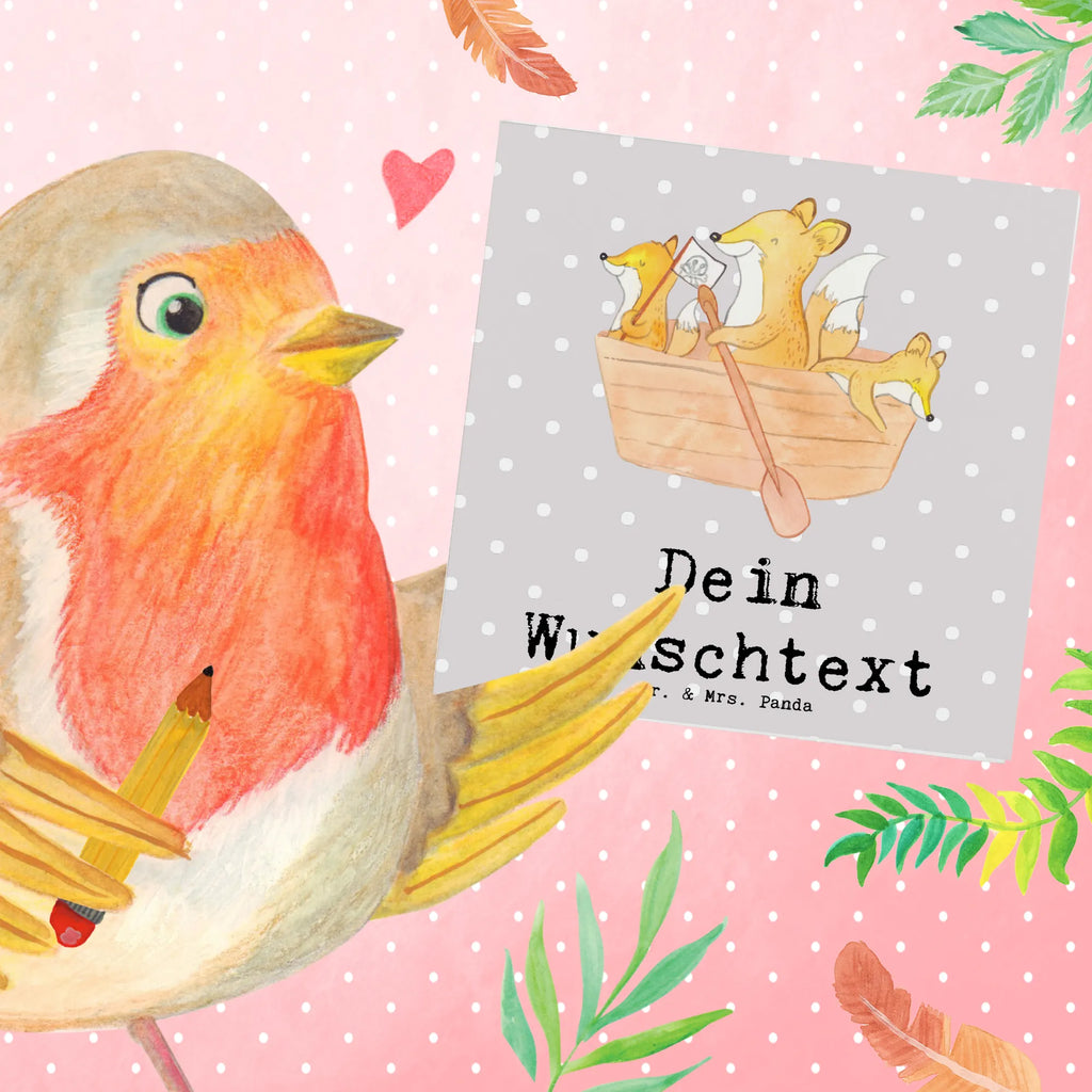 Personalized Deluxe Card Fox Canoeing Personalisierte Grußkarte, Personalisierte Einladungskarte, Grußkarte mit Namen, Grußkarte als Geldgeschenk, Personalisierte Hochzeitskarte, Grußkarte selber drucken, Personalisierte Geburtstagskarte, Personalisierte Glückwunschkarte, Personalisierte Karte, Grußkarten personalisiert, Grußkarte selbst gestalten, Grußkarte mit persönlichen Nachrichten, Personalisiertere Klappkarte, Geschenk, Sport, Sportart, Hobby, Schenken, Danke, Dankeschön, Auszeichnung, Gewinn, Sportler, Paddeltour, Kanu Schule, Kanuverleih, Kanutour, Kanu fahren