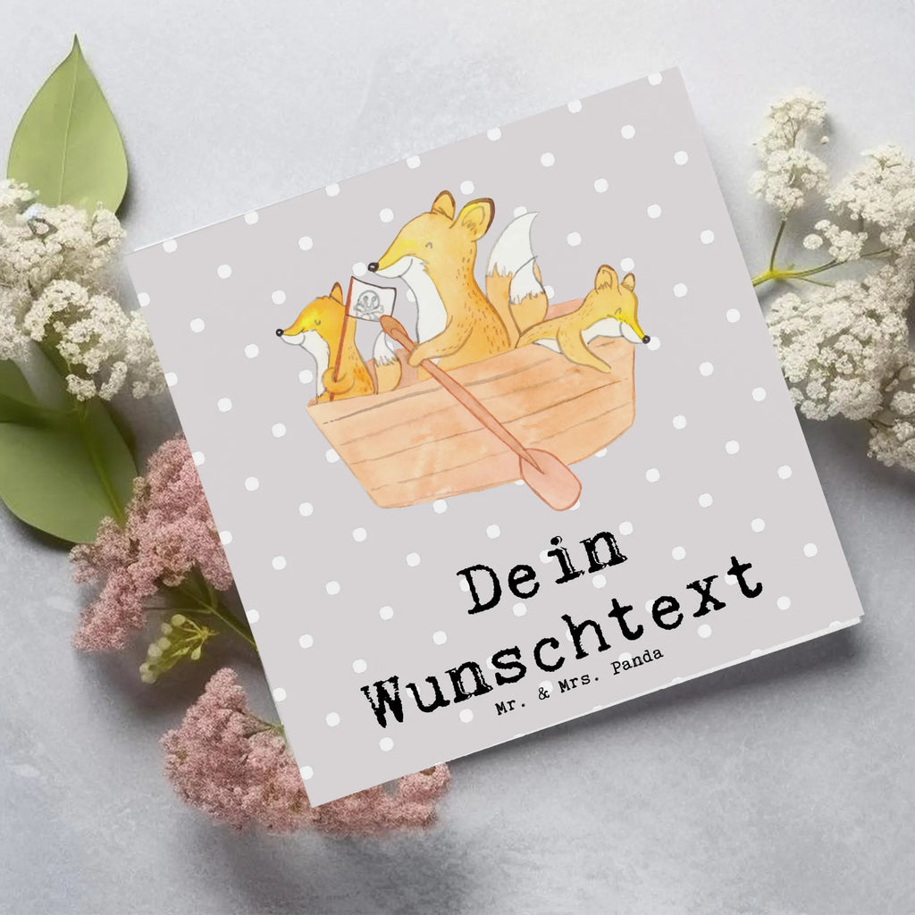 Personalized Deluxe Card Fox Canoeing Personalisierte Grußkarte, Personalisierte Einladungskarte, Grußkarte mit Namen, Grußkarte als Geldgeschenk, Personalisierte Hochzeitskarte, Grußkarte selber drucken, Personalisierte Geburtstagskarte, Personalisierte Glückwunschkarte, Personalisierte Karte, Grußkarten personalisiert, Grußkarte selbst gestalten, Grußkarte mit persönlichen Nachrichten, Personalisiertere Klappkarte, Geschenk, Sport, Sportart, Hobby, Schenken, Danke, Dankeschön, Auszeichnung, Gewinn, Sportler, Paddeltour, Kanu Schule, Kanuverleih, Kanutour, Kanu fahren
