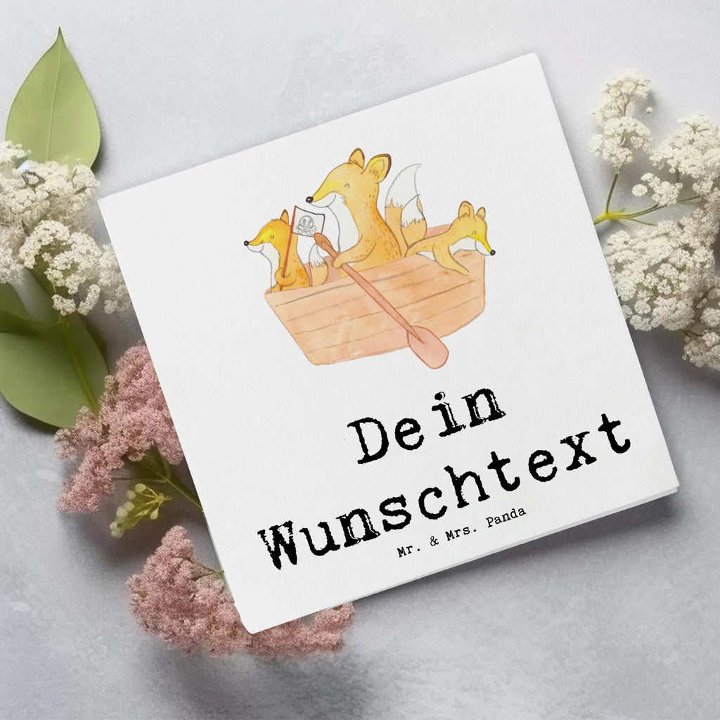 Personalized Deluxe Card Fox Canoeing Personalisierte Grußkarte, Personalisierte Einladungskarte, Grußkarte mit Namen, Grußkarte als Geldgeschenk, Personalisierte Hochzeitskarte, Grußkarte selber drucken, Personalisierte Geburtstagskarte, Personalisierte Glückwunschkarte, Personalisierte Karte, Grußkarten personalisiert, Grußkarte selbst gestalten, Grußkarte mit persönlichen Nachrichten, Personalisiertere Klappkarte, Geschenk, Sport, Sportart, Hobby, Schenken, Danke, Dankeschön, Auszeichnung, Gewinn, Sportler, Paddeltour, Kanu Schule, Kanuverleih, Kanutour, Kanu fahren