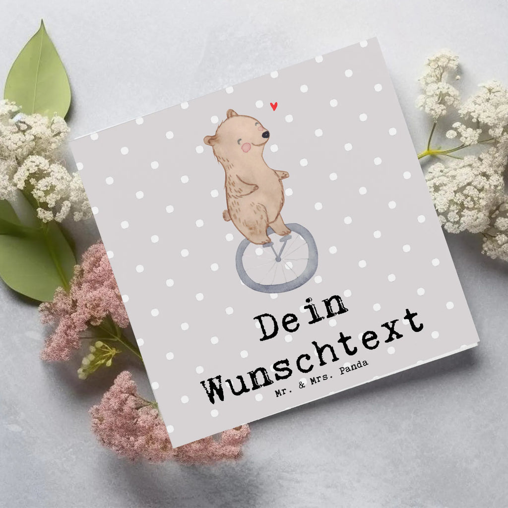 Personalized Deluxe Card bear ride a unicycle Personalisierte Grußkarte, Personalisierte Hochzeitskarte, Personalisiertere Klappkarte, Personalisierte Geburtstagskarte, Personalisierte Einladungskarte, Grußkarte als Geldgeschenk, Personalisierte Karte, Grußkarte selber drucken, Grußkarte mit persönlichen Nachrichten, Grußkarte selbst gestalten, Grußkarte mit Namen, Grußkarten personalisiert, Personalisierte Glückwunschkarte, Geschenk, Sport, Sportart, Hobby, Schenken, Danke, Dankeschön, Auszeichnung, Gewinn, Sportler, Einrad fahren