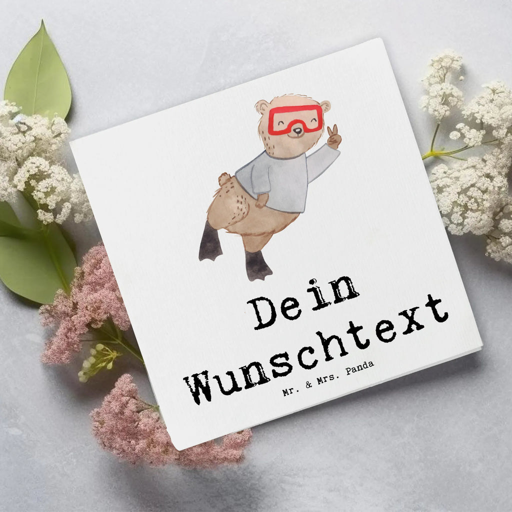Personalized Deluxe Card bear Dive Personalisierte Karte, Grußkarte mit Namen, Personalisierte Einladungskarte, Grußkarte als Geldgeschenk, Personalisierte Grußkarte, Personalisierte Glückwunschkarte, Grußkarte selber drucken, Grußkarte mit persönlichen Nachrichten, Personalisierte Geburtstagskarte, Personalisiertere Klappkarte, Grußkarten personalisiert, Grußkarte selbst gestalten, Personalisierte Hochzeitskarte, Geschenk, Sport, Sportart, Hobby, Schenken, Danke, Dankeschön, Auszeichnung, Gewinn, Sportler, Dive, schnorcheln, Tauchen, Diving, Tauchschule, Tauchgang