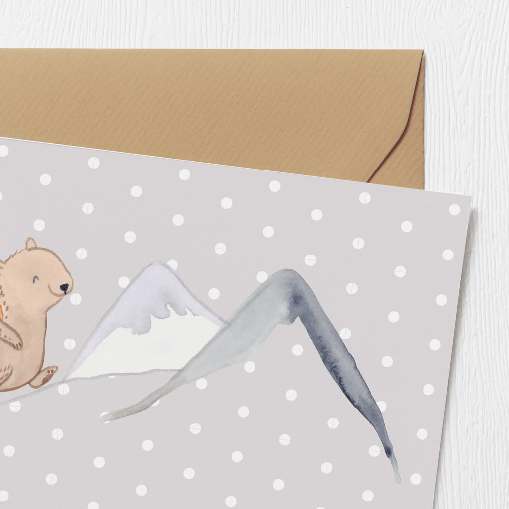 Personalized Deluxe Card bear Rockclimbing Personalisierte Einladungskarte, Grußkarten personalisiert, Personalisiertere Klappkarte, Personalisierte Grußkarte, Grußkarte mit persönlichen Nachrichten, Grußkarte selber drucken, Personalisierte Karte, Grußkarte selbst gestalten, Personalisierte Glückwunschkarte, Personalisierte Hochzeitskarte, Grußkarte als Geldgeschenk, Personalisierte Geburtstagskarte, Grußkarte mit Namen, Geschenk, Sport, Sportart, Hobby, Schenken, Danke, Dankeschön, Auszeichnung, Gewinn, Sportler, Alpinismus, Bergsteigen, wandern, Alpinwandern, Bergsport, Trekking