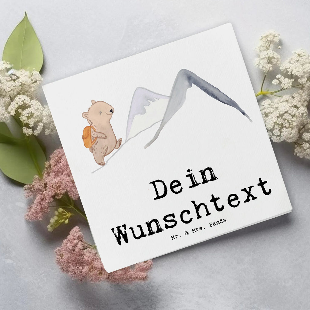 Personalized Deluxe Card bear Rockclimbing Personalisierte Einladungskarte, Grußkarten personalisiert, Personalisiertere Klappkarte, Personalisierte Grußkarte, Grußkarte mit persönlichen Nachrichten, Grußkarte selber drucken, Personalisierte Karte, Grußkarte selbst gestalten, Personalisierte Glückwunschkarte, Personalisierte Hochzeitskarte, Grußkarte als Geldgeschenk, Personalisierte Geburtstagskarte, Grußkarte mit Namen, Geschenk, Sport, Sportart, Hobby, Schenken, Danke, Dankeschön, Auszeichnung, Gewinn, Sportler, Alpinismus, Bergsteigen, wandern, Alpinwandern, Bergsport, Trekking