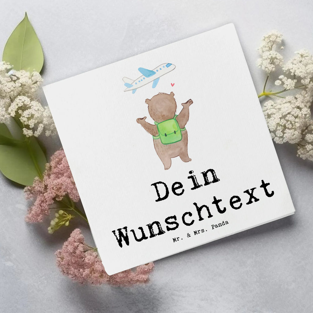 Personalized Deluxe Card bear Travel Grußkarte als Geldgeschenk, Personalisierte Karte, Grußkarte mit persönlichen Nachrichten, Grußkarte mit Namen, Grußkarten personalisiert, Personalisierte Glückwunschkarte, Personalisierte Geburtstagskarte, Personalisiertere Klappkarte, Personalisierte Einladungskarte, Grußkarte selbst gestalten, Personalisierte Hochzeitskarte, Personalisierte Grußkarte, Grußkarte selber drucken, Geschenk, Sport, Sportart, Hobby, Schenken, Danke, Dankeschön, Auszeichnung, Gewinn, Sportler, Urlaub, Auslandsjahr, Schüleraustausch, Reisegruppe, Reiseveranstalter, Weltreise, Reisebüro, Urlaube, Reisen, Austauschjahr