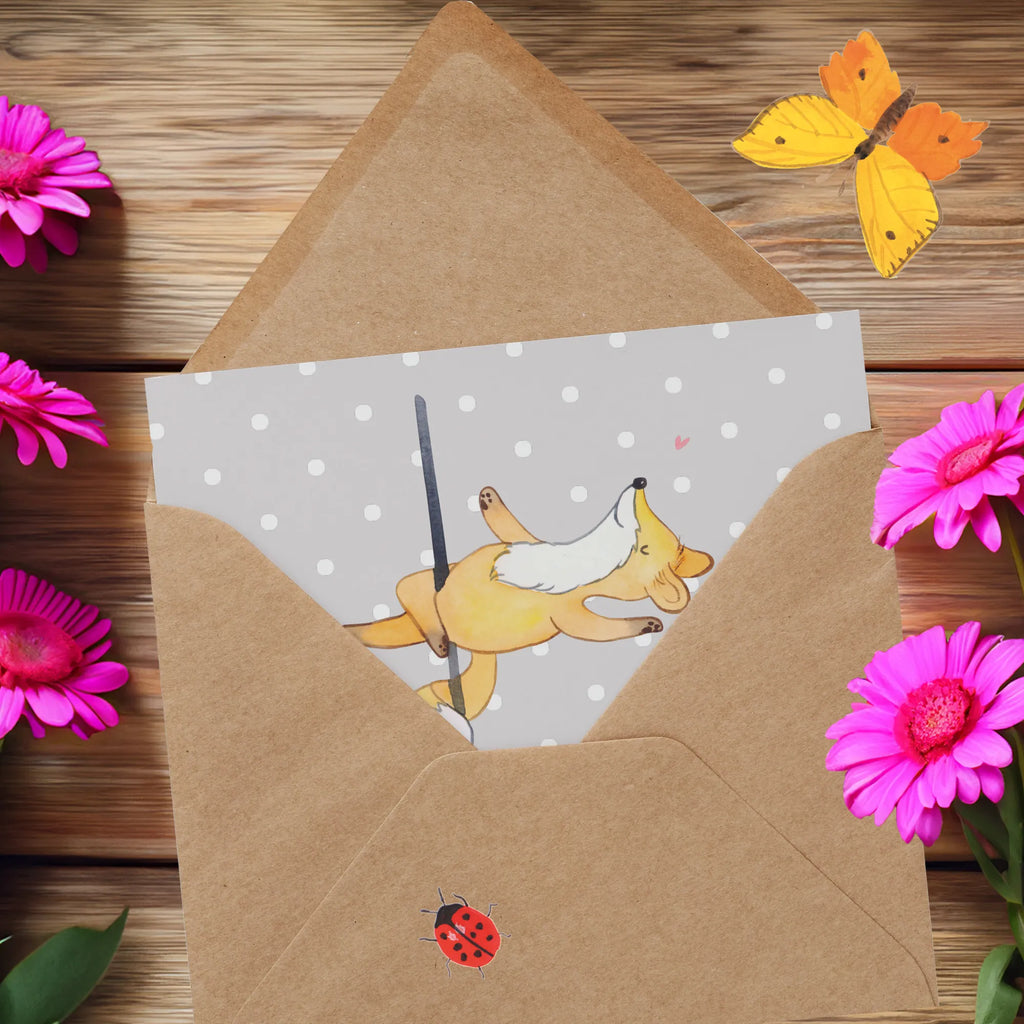 Personalized Deluxe Card Fox Pole Dance Personalisierte Hochzeitskarte, Grußkarte mit Namen, Personalisierte Grußkarte, Grußkarte mit persönlichen Nachrichten, Grußkarte als Geldgeschenk, Personalisierte Glückwunschkarte, Personalisierte Geburtstagskarte, Grußkarten personalisiert, Personalisiertere Klappkarte, Personalisierte Einladungskarte, Grußkarte selbst gestalten, Personalisierte Karte, Grußkarte selber drucken, Geschenk, Sport, Sportart, Hobby, Schenken, Danke, Dankeschön, Auszeichnung, Gewinn, Sportler, Pole Dance, Tanz, Tanzen