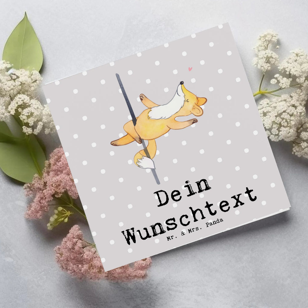 Personalized Deluxe Card Fox Pole Dance Personalisierte Hochzeitskarte, Grußkarte mit Namen, Personalisierte Grußkarte, Grußkarte mit persönlichen Nachrichten, Grußkarte als Geldgeschenk, Personalisierte Glückwunschkarte, Personalisierte Geburtstagskarte, Grußkarten personalisiert, Personalisiertere Klappkarte, Personalisierte Einladungskarte, Grußkarte selbst gestalten, Personalisierte Karte, Grußkarte selber drucken, Geschenk, Sport, Sportart, Hobby, Schenken, Danke, Dankeschön, Auszeichnung, Gewinn, Sportler, Pole Dance, Tanz, Tanzen