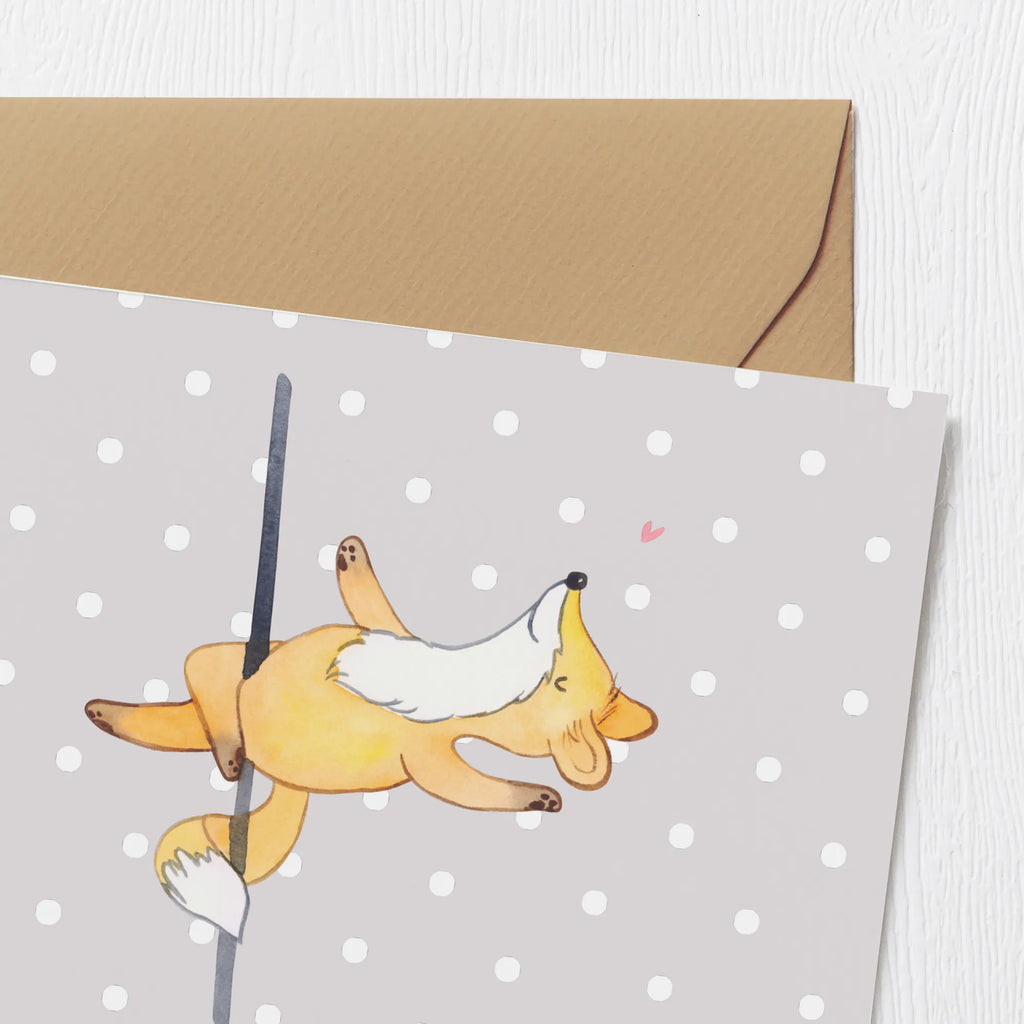 Personalized Deluxe Card Fox Pole Dance Personalisierte Hochzeitskarte, Grußkarte mit Namen, Personalisierte Grußkarte, Grußkarte mit persönlichen Nachrichten, Grußkarte als Geldgeschenk, Personalisierte Glückwunschkarte, Personalisierte Geburtstagskarte, Grußkarten personalisiert, Personalisiertere Klappkarte, Personalisierte Einladungskarte, Grußkarte selbst gestalten, Personalisierte Karte, Grußkarte selber drucken, Geschenk, Sport, Sportart, Hobby, Schenken, Danke, Dankeschön, Auszeichnung, Gewinn, Sportler, Pole Dance, Tanz, Tanzen