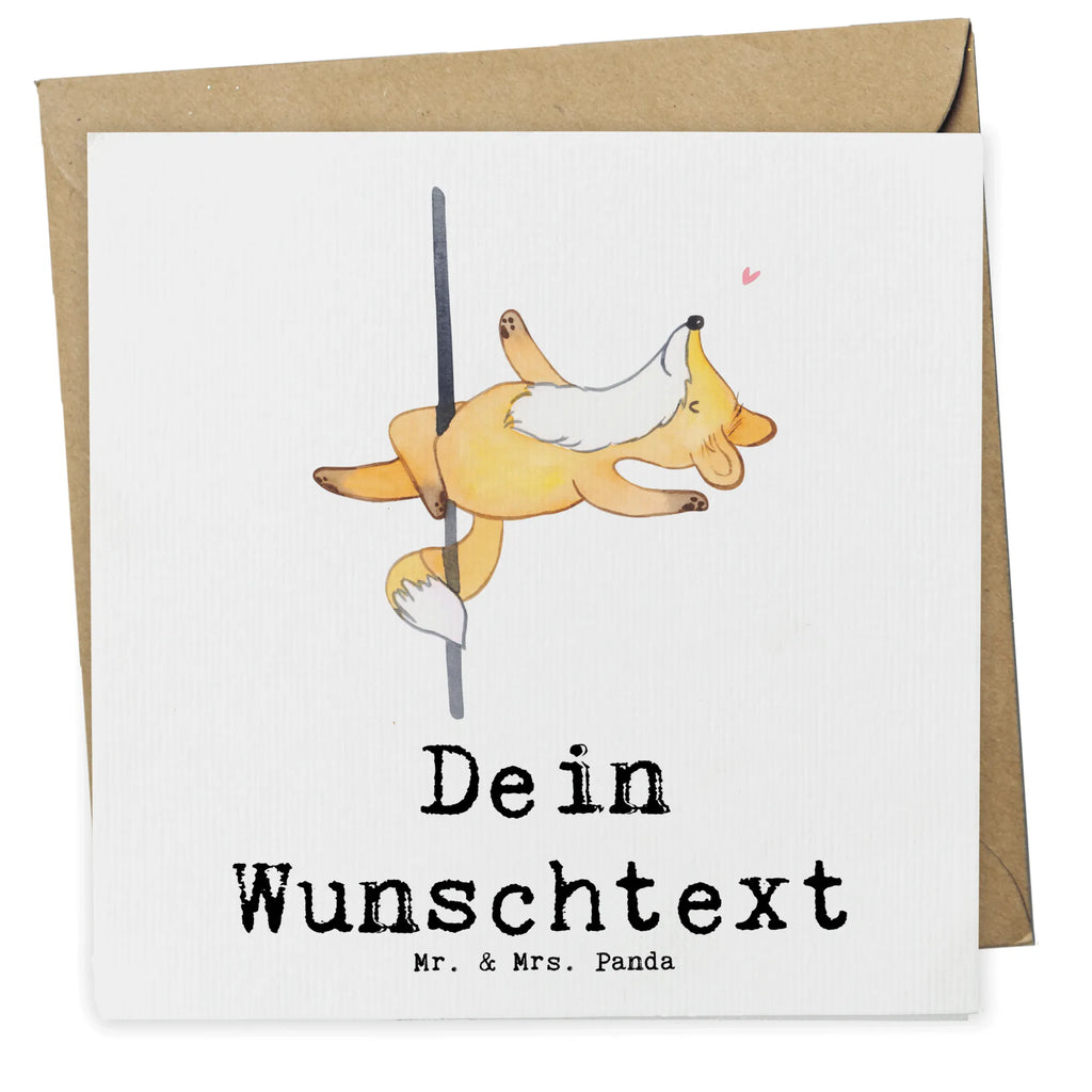 Personalized Deluxe Card Fox Pole Dance Personalisierte Hochzeitskarte, Grußkarte mit Namen, Personalisierte Grußkarte, Grußkarte mit persönlichen Nachrichten, Grußkarte als Geldgeschenk, Personalisierte Glückwunschkarte, Personalisierte Geburtstagskarte, Grußkarten personalisiert, Personalisiertere Klappkarte, Personalisierte Einladungskarte, Grußkarte selbst gestalten, Personalisierte Karte, Grußkarte selber drucken, Geschenk, Sport, Sportart, Hobby, Schenken, Danke, Dankeschön, Auszeichnung, Gewinn, Sportler, Pole Dance, Tanz, Tanzen