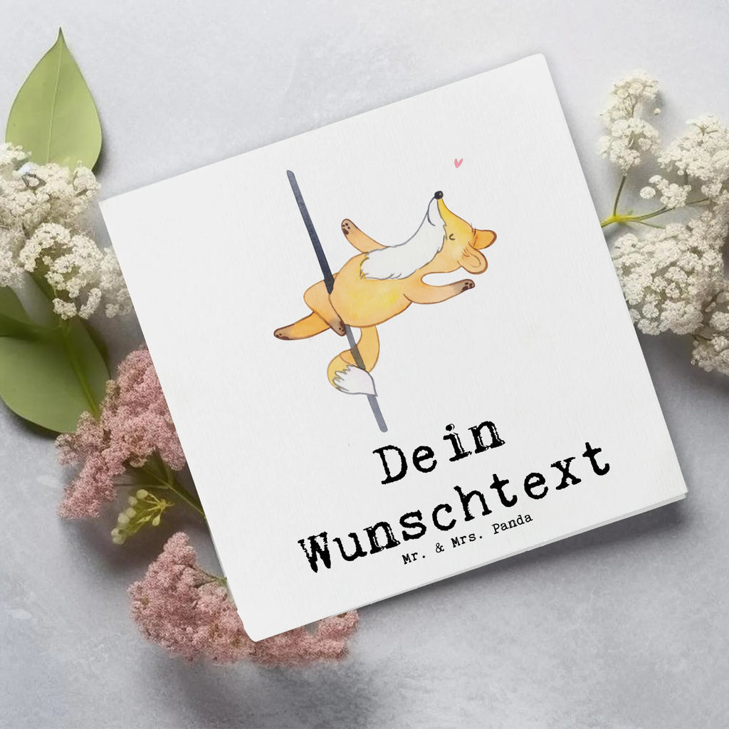 Personalized Deluxe Card Fox Pole Dance Personalisierte Hochzeitskarte, Grußkarte mit Namen, Personalisierte Grußkarte, Grußkarte mit persönlichen Nachrichten, Grußkarte als Geldgeschenk, Personalisierte Glückwunschkarte, Personalisierte Geburtstagskarte, Grußkarten personalisiert, Personalisiertere Klappkarte, Personalisierte Einladungskarte, Grußkarte selbst gestalten, Personalisierte Karte, Grußkarte selber drucken, Geschenk, Sport, Sportart, Hobby, Schenken, Danke, Dankeschön, Auszeichnung, Gewinn, Sportler, Pole Dance, Tanz, Tanzen