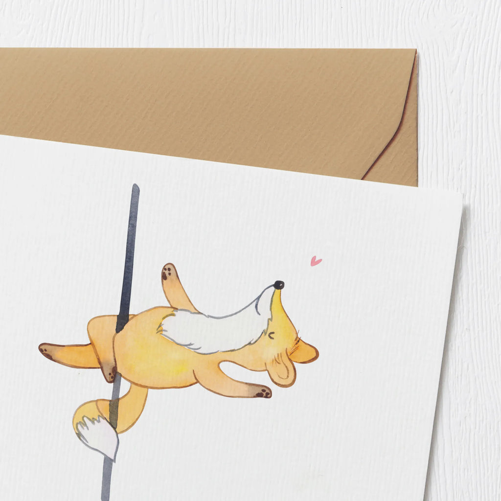 Personalized Deluxe Card Fox Pole Dance Personalisierte Hochzeitskarte, Grußkarte mit Namen, Personalisierte Grußkarte, Grußkarte mit persönlichen Nachrichten, Grußkarte als Geldgeschenk, Personalisierte Glückwunschkarte, Personalisierte Geburtstagskarte, Grußkarten personalisiert, Personalisiertere Klappkarte, Personalisierte Einladungskarte, Grußkarte selbst gestalten, Personalisierte Karte, Grußkarte selber drucken, Geschenk, Sport, Sportart, Hobby, Schenken, Danke, Dankeschön, Auszeichnung, Gewinn, Sportler, Pole Dance, Tanz, Tanzen