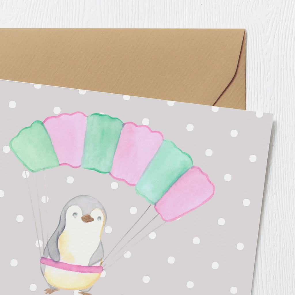 Personalized Deluxe Card penguin parachute jump Personalisierte Karte, Grußkarte mit persönlichen Nachrichten, Grußkarte als Geldgeschenk, Personalisiertere Klappkarte, Grußkarte selber drucken, Personalisierte Glückwunschkarte, Personalisierte Hochzeitskarte, Personalisierte Geburtstagskarte, Personalisierte Grußkarte, Grußkarte mit Namen, Grußkarten personalisiert, Personalisierte Einladungskarte, Grußkarte selbst gestalten, Geschenk, Sport, Sportart, Hobby, Schenken, Danke, Dankeschön, Auszeichnung, Gewinn, Sportler, Fallschirmsprung, Fallschirmspringen, Skydive