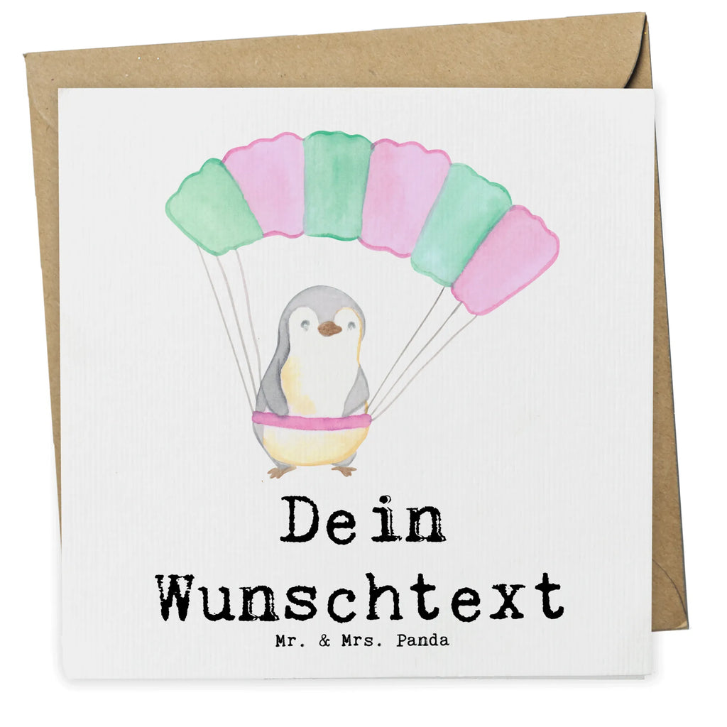 Personalized Deluxe Card penguin parachute jump Personalisierte Karte, Grußkarte mit persönlichen Nachrichten, Grußkarte als Geldgeschenk, Personalisiertere Klappkarte, Grußkarte selber drucken, Personalisierte Glückwunschkarte, Personalisierte Hochzeitskarte, Personalisierte Geburtstagskarte, Personalisierte Grußkarte, Grußkarte mit Namen, Grußkarten personalisiert, Personalisierte Einladungskarte, Grußkarte selbst gestalten, Geschenk, Sport, Sportart, Hobby, Schenken, Danke, Dankeschön, Auszeichnung, Gewinn, Sportler, Fallschirmsprung, Fallschirmspringen, Skydive