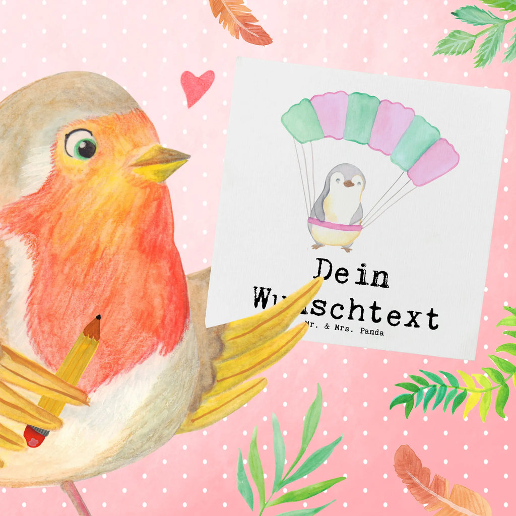 Personalized Deluxe Card penguin parachute jump Personalisierte Karte, Grußkarte mit persönlichen Nachrichten, Grußkarte als Geldgeschenk, Personalisiertere Klappkarte, Grußkarte selber drucken, Personalisierte Glückwunschkarte, Personalisierte Hochzeitskarte, Personalisierte Geburtstagskarte, Personalisierte Grußkarte, Grußkarte mit Namen, Grußkarten personalisiert, Personalisierte Einladungskarte, Grußkarte selbst gestalten, Geschenk, Sport, Sportart, Hobby, Schenken, Danke, Dankeschön, Auszeichnung, Gewinn, Sportler, Fallschirmsprung, Fallschirmspringen, Skydive