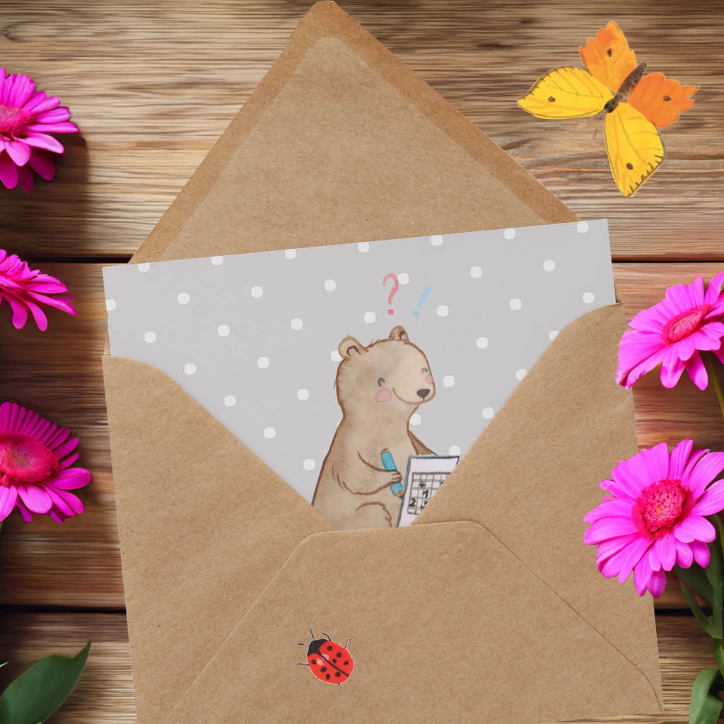 Personalized Deluxe Card bear solve riddles Grußkarte mit persönlichen Nachrichten, Personalisierte Einladungskarte, Personalisierte Geburtstagskarte, Personalisierte Grußkarte, Personalisierte Hochzeitskarte, Grußkarten personalisiert, Grußkarte selber drucken, Personalisierte Glückwunschkarte, Personalisierte Karte, Personalisiertere Klappkarte, Grußkarte mit Namen, Grußkarte als Geldgeschenk, Grußkarte selbst gestalten, Geschenk, Sport, Sportart, Hobby, Schenken, Danke, Dankeschön, Auszeichnung, Gewinn, Sportler, Knobeln, Rätsel lösen, Kreuzworträtsel lösen, Gedächtnissport, Gedächtnistraining