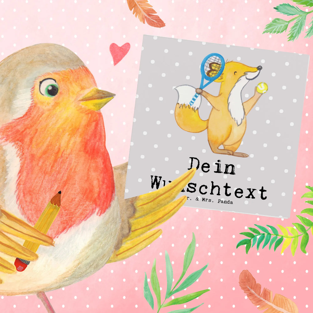 Personalisierte Deluxe Karte Fuchs Tennis spielen Personalisierte Karte, Grußkarte selbst gestalten, Grußkarte selber drucken, Personalisierte Geburtstagskarte, Personalisierte Grußkarte, Personalisierte Glückwunschkarte, Grußkarte als Geldgeschenk, Personalisiertere Klappkarte, Personalisierte Hochzeitskarte, Personalisierte Einladungskarte, Grußkarte mit Namen, Grußkarte mit persönlichen Nachrichten, Grußkarten personalisiert, Geschenk, Sport, Sportart, Hobby, Schenken, Danke, Dankeschön, Auszeichnung, Gewinn, Sportler, Tennisverein, Tennis spielen, Tennisclub, Tennis Turnier, Ballsportart