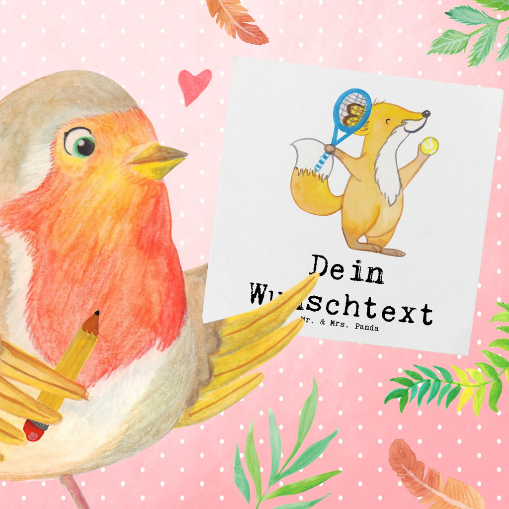 Personalisierte Deluxe Karte Fuchs Tennis spielen Personalisierte Karte, Grußkarte selbst gestalten, Grußkarte selber drucken, Personalisierte Geburtstagskarte, Personalisierte Grußkarte, Personalisierte Glückwunschkarte, Grußkarte als Geldgeschenk, Personalisiertere Klappkarte, Personalisierte Hochzeitskarte, Personalisierte Einladungskarte, Grußkarte mit Namen, Grußkarte mit persönlichen Nachrichten, Grußkarten personalisiert, Geschenk, Sport, Sportart, Hobby, Schenken, Danke, Dankeschön, Auszeichnung, Gewinn, Sportler, Tennisverein, Tennis spielen, Tennisclub, Tennis Turnier, Ballsportart