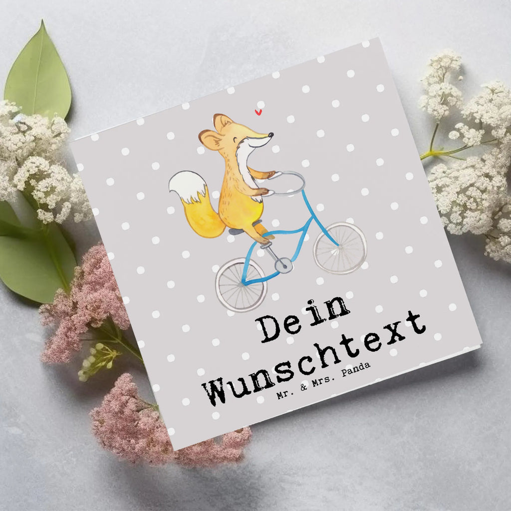 Personalized Deluxe Card Fox cycle Personalisierte Geburtstagskarte, Grußkarten personalisiert, Personalisierte Grußkarte, Personalisierte Einladungskarte, Personalisiertere Klappkarte, Grußkarte selbst gestalten, Grußkarte selber drucken, Grußkarte mit persönlichen Nachrichten, Personalisierte Glückwunschkarte, Grußkarte mit Namen, Grußkarte als Geldgeschenk, Personalisierte Hochzeitskarte, Personalisierte Karte, Geschenk, Sport, Sportart, Hobby, Schenken, Danke, Dankeschön, Auszeichnung, Gewinn, Sportler, Fahrrad fahren, Mountainbiking, Trekking, Radeln, Radsport