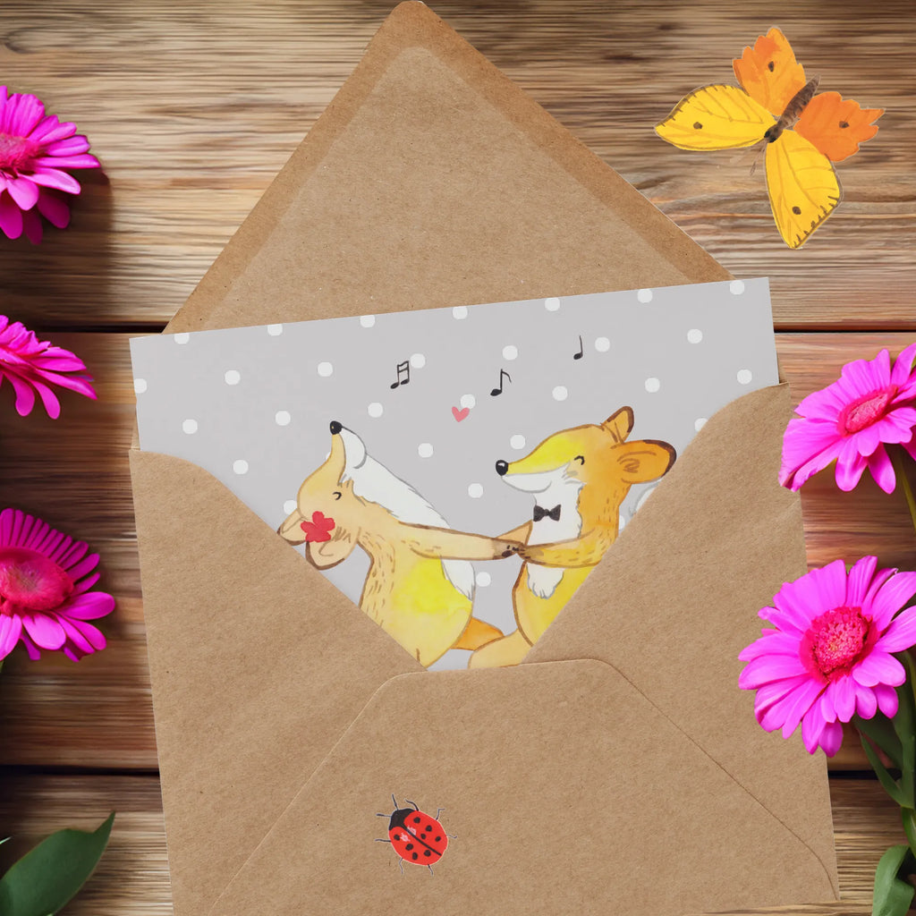 Personalized Deluxe Card foxes dancing salsa Personalisierte Hochzeitskarte, Personalisierte Grußkarte, Personalisierte Geburtstagskarte, Personalisierte Einladungskarte, Personalisierte Karte, Grußkarte selber drucken, Grußkarte mit persönlichen Nachrichten, Grußkarte als Geldgeschenk, Grußkarten personalisiert, Personalisierte Glückwunschkarte, Grußkarte mit Namen, Grußkarte selbst gestalten, Personalisiertere Klappkarte, Geschenk, Sport, Sportart, Hobby, Schenken, Danke, Dankeschön, Auszeichnung, Gewinn, Sportler, Tanzkurs, Tanzschule, Tanzen, Salsa tanzen