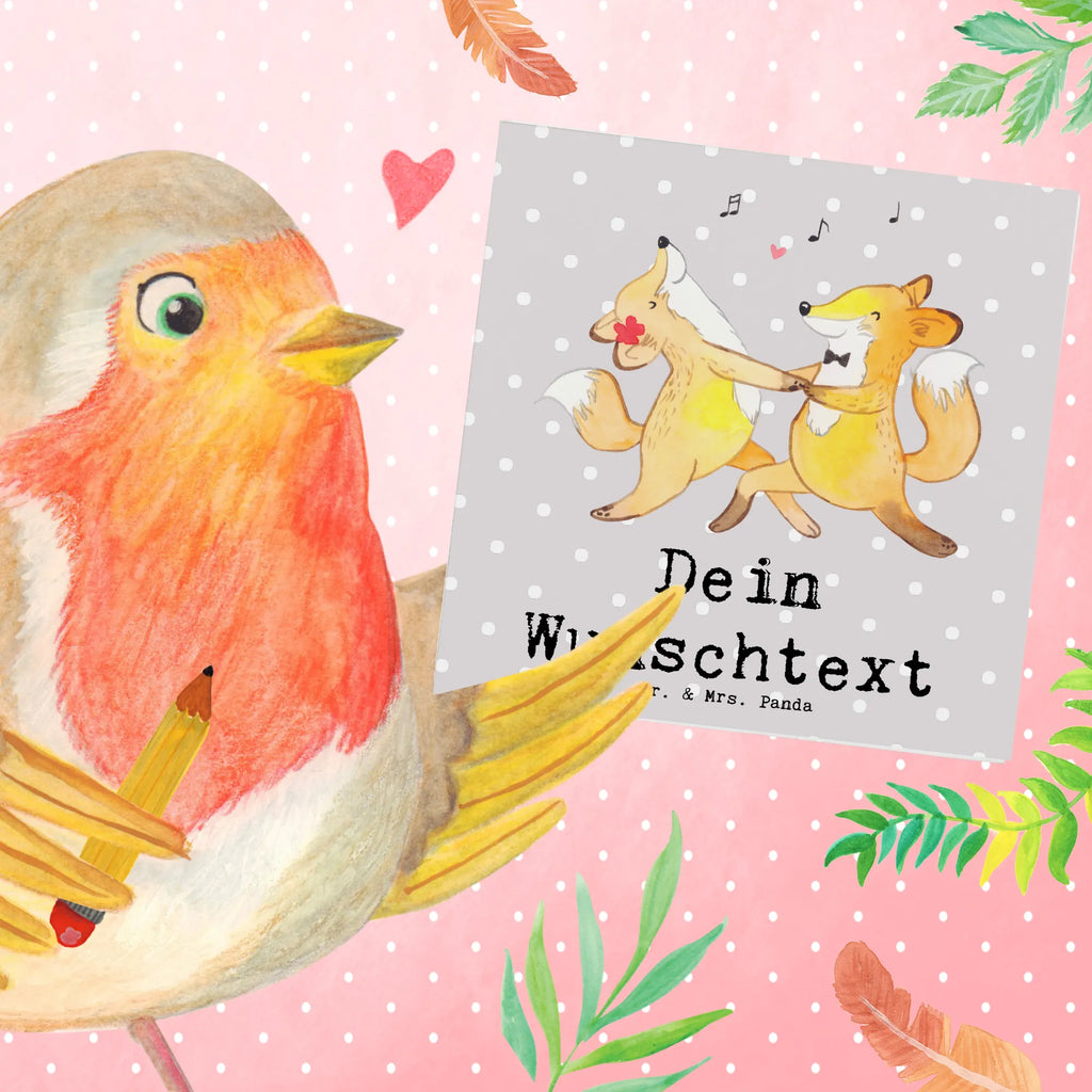 Personalized Deluxe Card foxes dancing salsa Personalisierte Hochzeitskarte, Personalisierte Grußkarte, Personalisierte Geburtstagskarte, Personalisierte Einladungskarte, Personalisierte Karte, Grußkarte selber drucken, Grußkarte mit persönlichen Nachrichten, Grußkarte als Geldgeschenk, Grußkarten personalisiert, Personalisierte Glückwunschkarte, Grußkarte mit Namen, Grußkarte selbst gestalten, Personalisiertere Klappkarte, Geschenk, Sport, Sportart, Hobby, Schenken, Danke, Dankeschön, Auszeichnung, Gewinn, Sportler, Tanzkurs, Tanzschule, Tanzen, Salsa tanzen