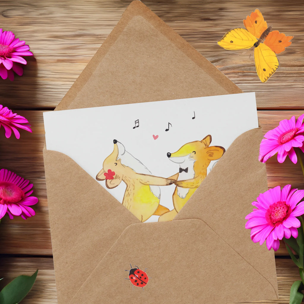 Personalized Deluxe Card foxes dancing salsa Personalisierte Hochzeitskarte, Personalisierte Grußkarte, Personalisierte Geburtstagskarte, Personalisierte Einladungskarte, Personalisierte Karte, Grußkarte selber drucken, Grußkarte mit persönlichen Nachrichten, Grußkarte als Geldgeschenk, Grußkarten personalisiert, Personalisierte Glückwunschkarte, Grußkarte mit Namen, Grußkarte selbst gestalten, Personalisiertere Klappkarte, Geschenk, Sport, Sportart, Hobby, Schenken, Danke, Dankeschön, Auszeichnung, Gewinn, Sportler, Tanzkurs, Tanzschule, Tanzen, Salsa tanzen