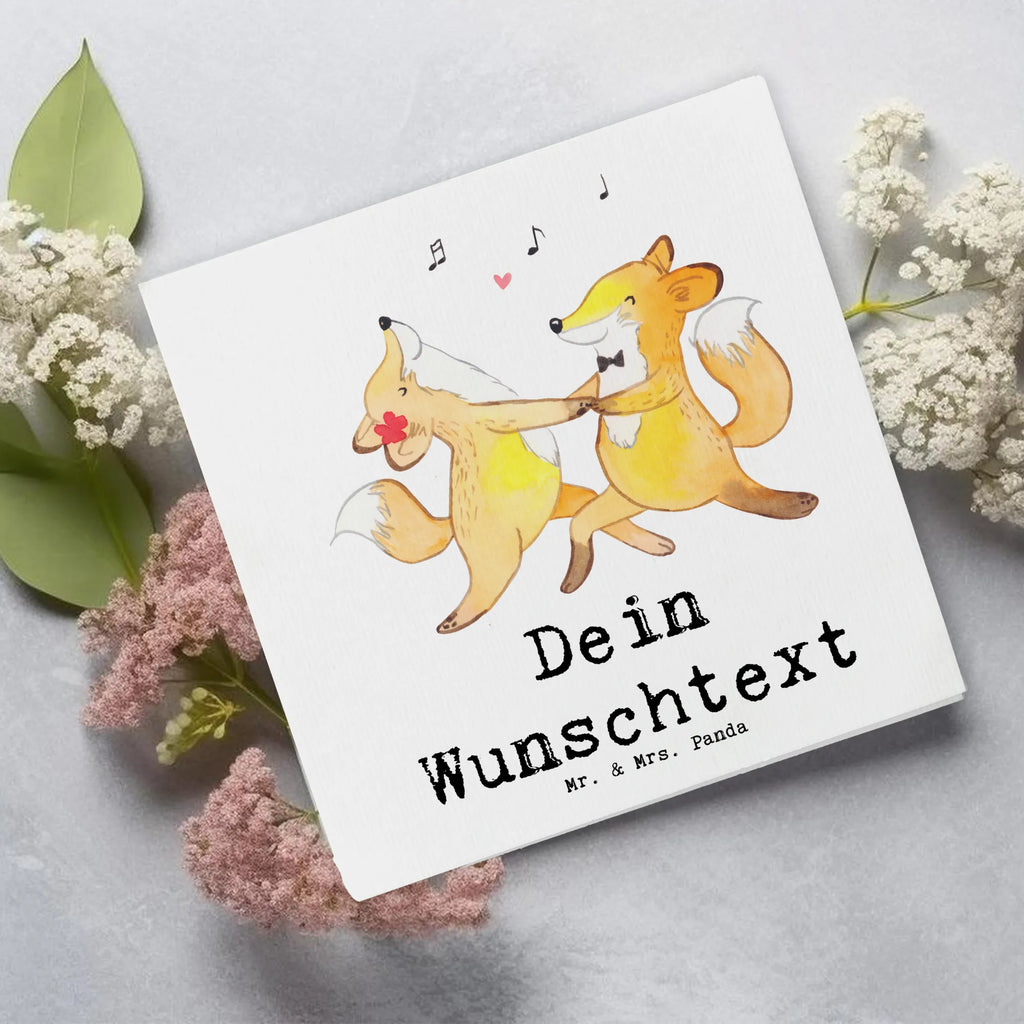 Personalized Deluxe Card foxes dancing salsa Personalisierte Hochzeitskarte, Personalisierte Grußkarte, Personalisierte Geburtstagskarte, Personalisierte Einladungskarte, Personalisierte Karte, Grußkarte selber drucken, Grußkarte mit persönlichen Nachrichten, Grußkarte als Geldgeschenk, Grußkarten personalisiert, Personalisierte Glückwunschkarte, Grußkarte mit Namen, Grußkarte selbst gestalten, Personalisiertere Klappkarte, Geschenk, Sport, Sportart, Hobby, Schenken, Danke, Dankeschön, Auszeichnung, Gewinn, Sportler, Tanzkurs, Tanzschule, Tanzen, Salsa tanzen