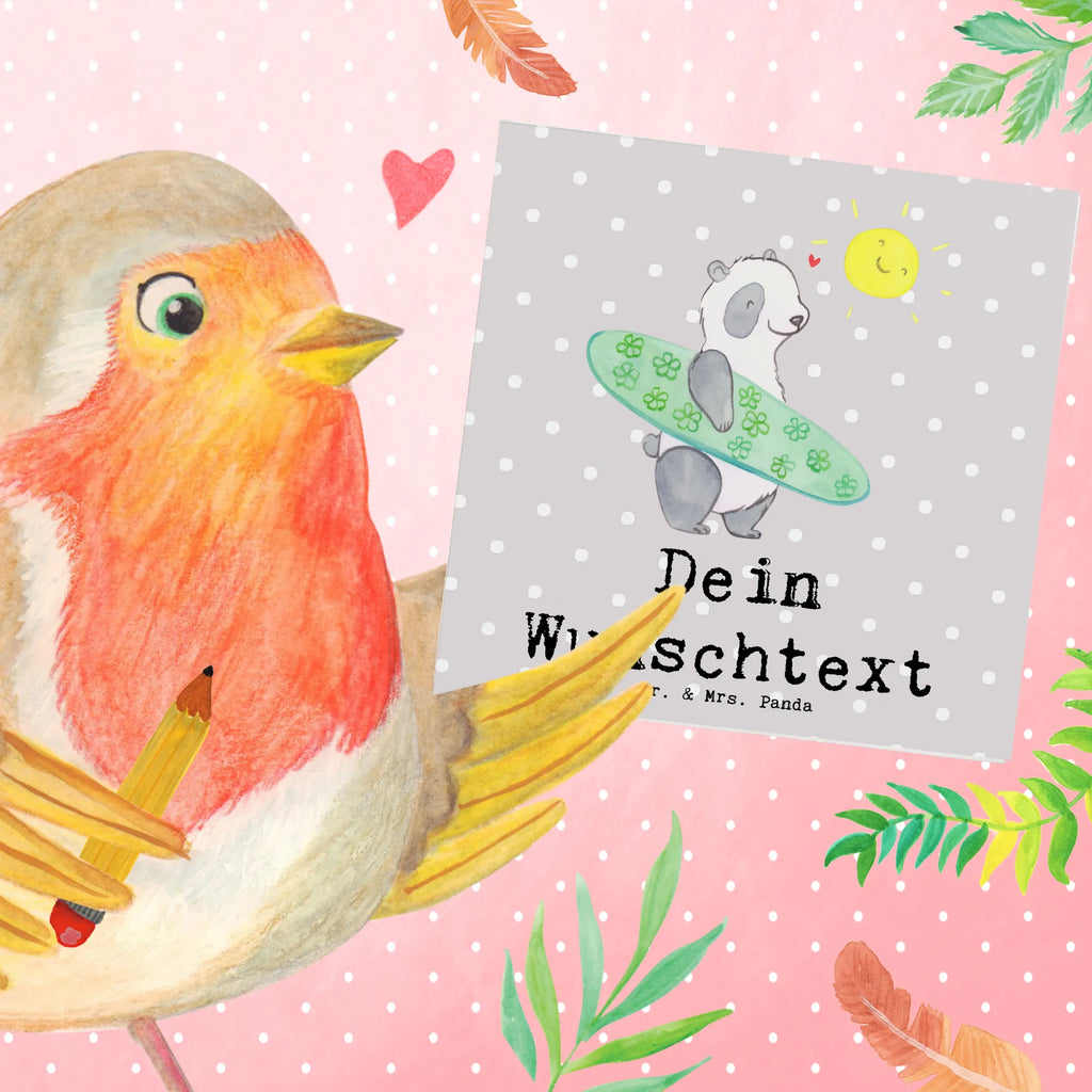 Personalized Deluxe Card panda surfing Personalisierte Geburtstagskarte, Personalisierte Einladungskarte, Grußkarten personalisiert, Personalisierte Grußkarte, Personalisierte Hochzeitskarte, Grußkarte mit persönlichen Nachrichten, Grußkarte selber drucken, Personalisiertere Klappkarte, Grußkarte selbst gestalten, Personalisierte Karte, Grußkarte mit Namen, Personalisierte Glückwunschkarte, Grußkarte als Geldgeschenk, Geschenk, Sport, Sportart, Hobby, Schenken, Danke, Dankeschön, Auszeichnung, Gewinn, Sportler, Surfen, Wellenreiten, Surfschule