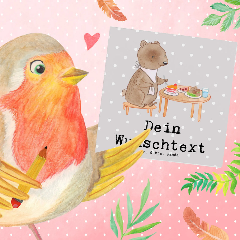 Personalisierte Deluxe Karte Bär Essen gehen Grußkarte mit persönlichen Nachrichten, Personalisierte Einladungskarte, Personalisierte Glückwunschkarte, Personalisierte Karte, Grußkarte selber drucken, Grußkarten personalisiert, Grußkarte selbst gestalten, Personalisierte Geburtstagskarte, Grußkarte mit Namen, Personalisierte Grußkarte, Personalisierte Hochzeitskarte, Personalisiertere Klappkarte, Grußkarte als Geldgeschenk, Geschenk, Sport, Sportart, Hobby, Schenken, Danke, Dankeschön, Auszeichnung, Gewinn, Sportler, Essen, Restaurant, Essen gehen, Restaurantbesuch