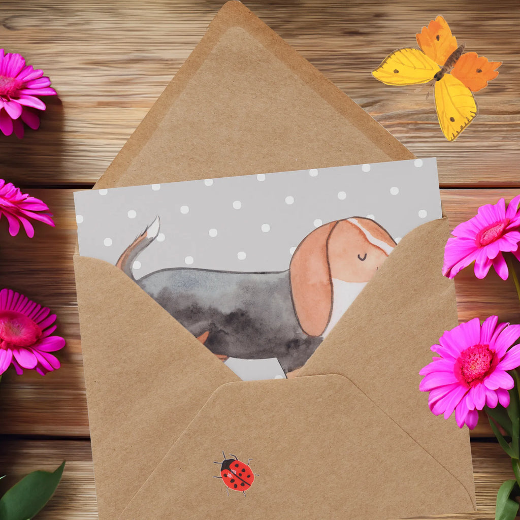 Personalized Deluxe Card Basset Hound Lifesaver Personalisierte Grußkarte, Personalisierte Glückwunschkarte, Grußkarte mit Namen, Personalisierte Einladungskarte, Personalisierte Karte, Grußkarte selber drucken, Grußkarte selbst gestalten, Grußkarte als Geldgeschenk, Personalisierte Geburtstagskarte, Grußkarte mit persönlichen Nachrichten, Personalisiertere Klappkarte, Personalisierte Hochzeitskarte, Grußkarten personalisiert, Hund, Hunderasse, Rassehund, Hundebesitzer, Geschenk, Tierfreund, Schenken, Welpe, Basset Hound, Basset