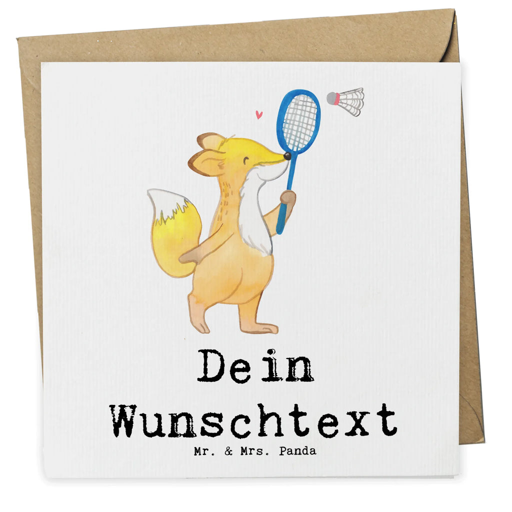 Personalized Deluxe Card Fox play badminton Grußkarte mit persönlichen Nachrichten, Grußkarte mit Namen, Personalisierte Glückwunschkarte, Personalisierte Grußkarte, Grußkarte selbst gestalten, Grußkarte als Geldgeschenk, Grußkarte selber drucken, Personalisierte Karte, Personalisierte Geburtstagskarte, Grußkarten personalisiert, Personalisiertere Klappkarte, Personalisierte Einladungskarte, Personalisierte Hochzeitskarte, Geschenk, Sport, Sportart, Hobby, Schenken, Danke, Dankeschön, Auszeichnung, Gewinn, Sportler, Badminton, Federball spielen