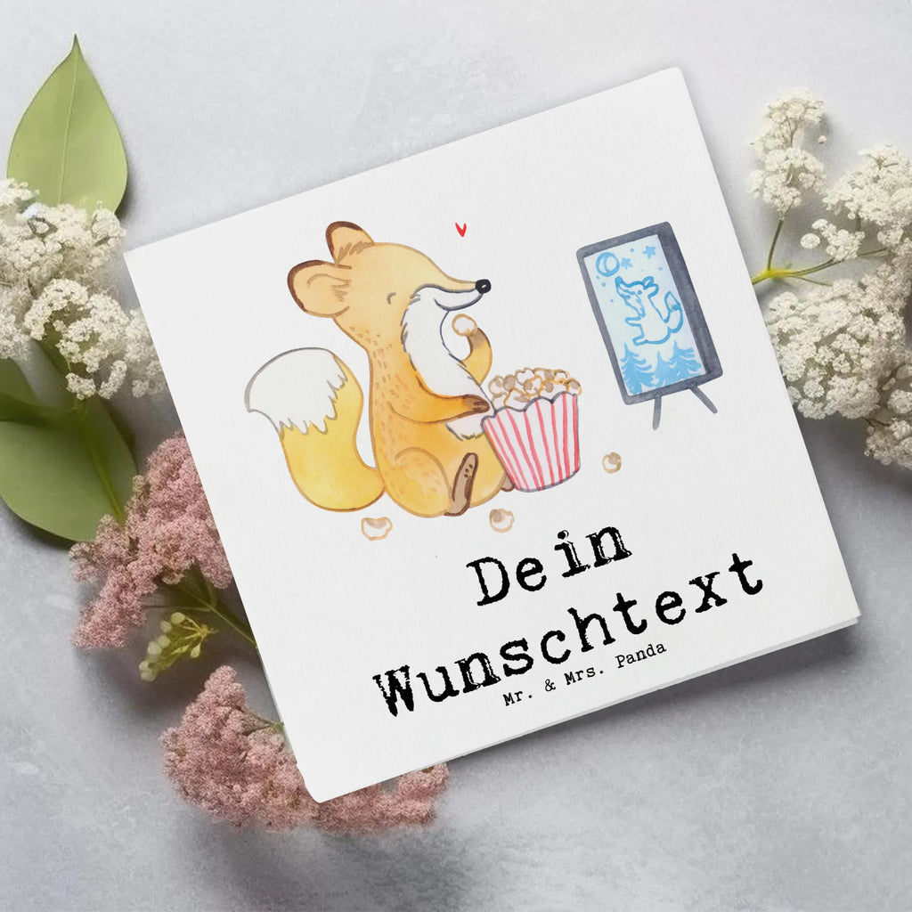 Personalisierte Deluxe Karte Fuchs Filme gucken Grußkarten personalisiert, Personalisierte Grußkarte, Personalisiertere Klappkarte, Personalisierte Glückwunschkarte, Grußkarte als Geldgeschenk, Grußkarte selber drucken, Grußkarte selbst gestalten, Personalisierte Einladungskarte, Personalisierte Hochzeitskarte, Grußkarte mit Namen, Personalisierte Karte, Grußkarte mit persönlichen Nachrichten, Personalisierte Geburtstagskarte, Geschenk, Sport, Sportart, Hobby, Schenken, Danke, Dankeschön, Auszeichnung, Gewinn, Sportler, Filmabend, Kino, Filme gucken, Fernsehen, TV