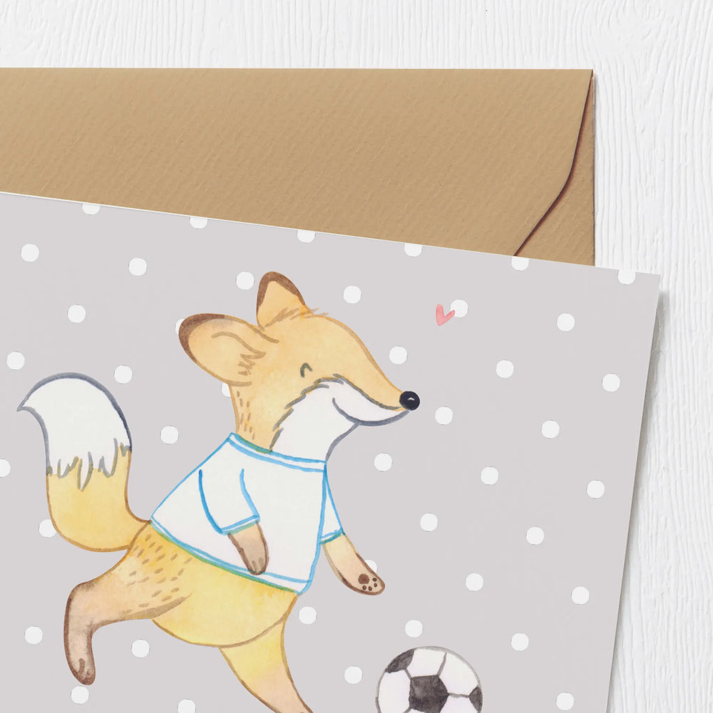Personalized Deluxe Card Fox play soccer Grußkarte mit Namen, Personalisiertere Klappkarte, Grußkarte selber drucken, Personalisierte Karte, Grußkarten personalisiert, Personalisierte Einladungskarte, Grußkarte selbst gestalten, Grußkarte mit persönlichen Nachrichten, Personalisierte Glückwunschkarte, Personalisierte Grußkarte, Grußkarte als Geldgeschenk, Personalisierte Hochzeitskarte, Personalisierte Geburtstagskarte, Geschenk, Sport, Sportart, Hobby, Schenken, Danke, Dankeschön, Auszeichnung, Gewinn, Sportler, Punktspiele, Fußball, Fußballtraining, Fußball spielen, Fußball Turnier, Fußballverein, Fußballmannschaft