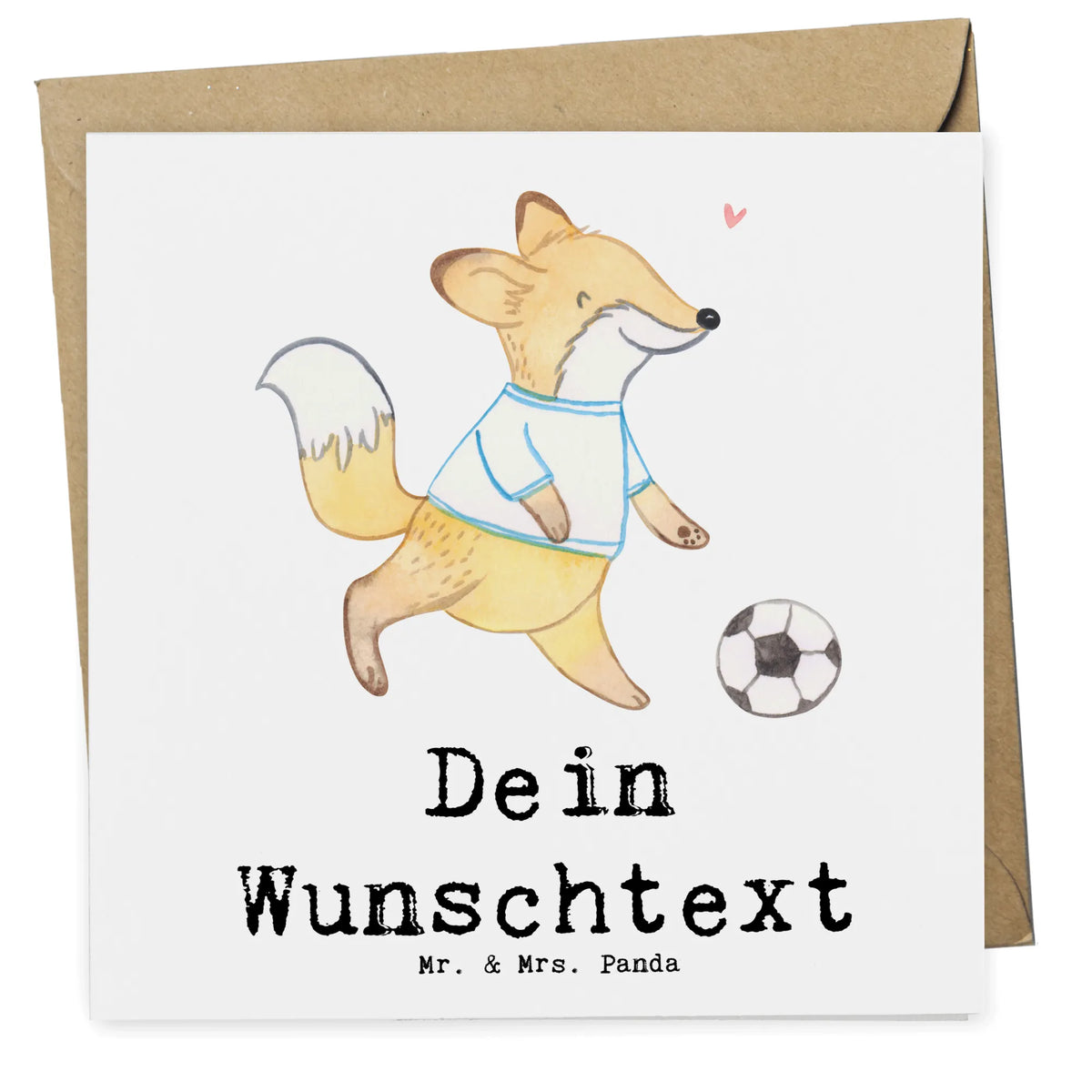 Personalized Deluxe Card Fox play soccer