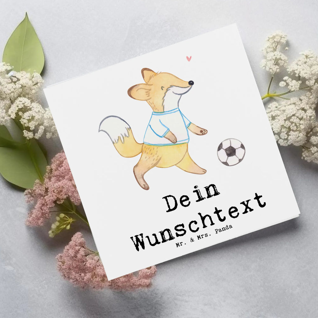 Personalized Deluxe Card Fox play soccer Grußkarte mit Namen, Personalisiertere Klappkarte, Grußkarte selber drucken, Personalisierte Karte, Grußkarten personalisiert, Personalisierte Einladungskarte, Grußkarte selbst gestalten, Grußkarte mit persönlichen Nachrichten, Personalisierte Glückwunschkarte, Personalisierte Grußkarte, Grußkarte als Geldgeschenk, Personalisierte Hochzeitskarte, Personalisierte Geburtstagskarte, Geschenk, Sport, Sportart, Hobby, Schenken, Danke, Dankeschön, Auszeichnung, Gewinn, Sportler, Punktspiele, Fußball, Fußballtraining, Fußball spielen, Fußball Turnier, Fußballverein, Fußballmannschaft