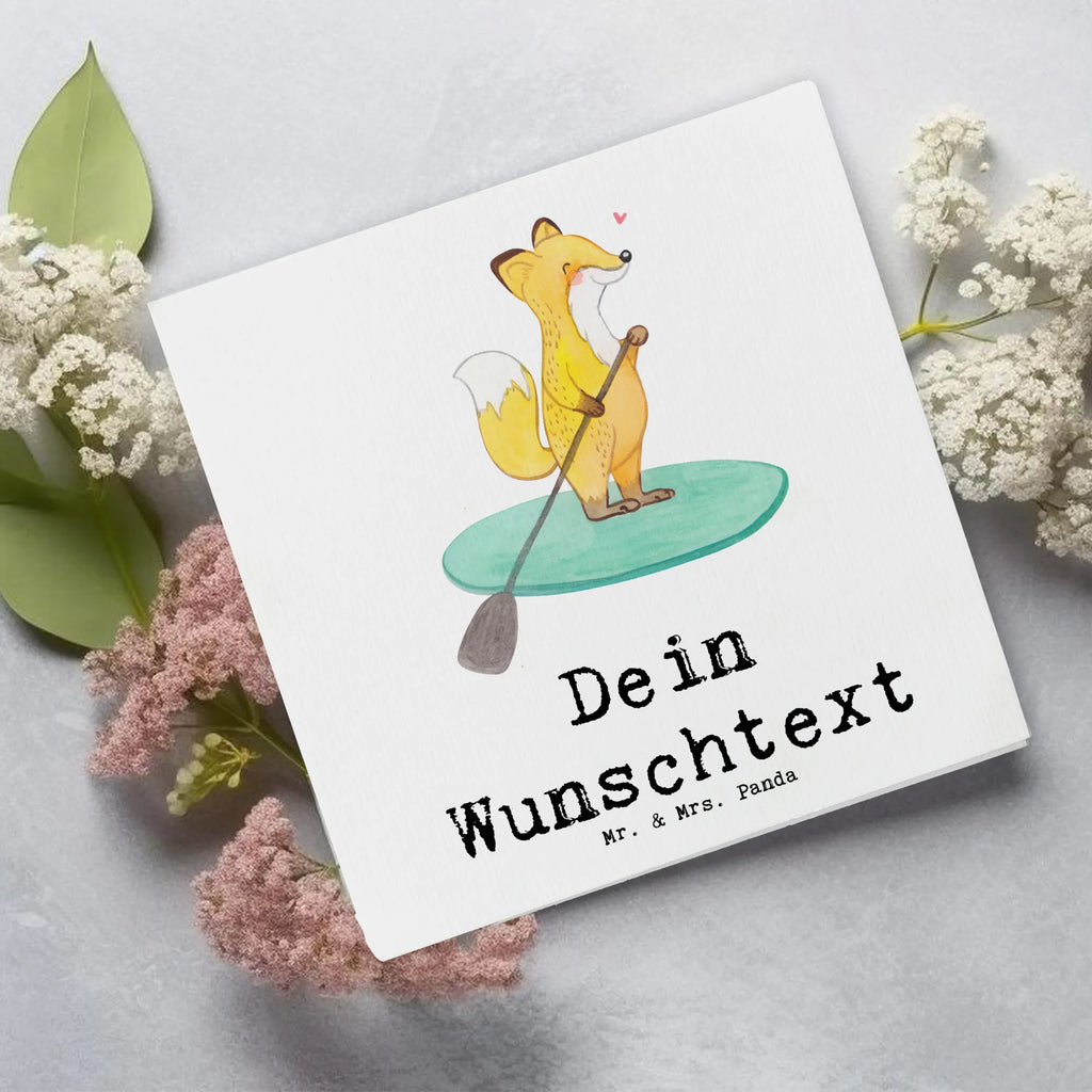 Personalized Deluxe Card Fox Stand up paddling Grußkarte mit Namen, Personalisiertere Klappkarte, Personalisierte Glückwunschkarte, Grußkarte als Geldgeschenk, Personalisierte Hochzeitskarte, Personalisierte Einladungskarte, Grußkarte mit persönlichen Nachrichten, Grußkarten personalisiert, Personalisierte Grußkarte, Grußkarte selber drucken, Personalisierte Geburtstagskarte, Personalisierte Karte, Grußkarte selbst gestalten, Geschenk, Sport, Sportart, Hobby, Schenken, Danke, Dankeschön, Auszeichnung, Gewinn, Sportler, Stand Up Paddling, Stand up paddle, Paddle Boarding, SUB, subben