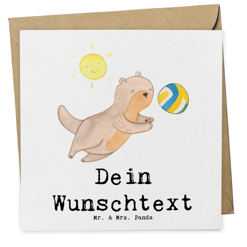 Personalized Deluxe Card otter beach volleyball Grußkarte selbst gestalten, Grußkarten personalisiert, Personalisierte Geburtstagskarte, Personalisierte Grußkarte, Personalisiertere Klappkarte, Personalisierte Einladungskarte, Personalisierte Karte, Personalisierte Hochzeitskarte, Grußkarte selber drucken, Grußkarte mit Namen, Personalisierte Glückwunschkarte, Grußkarte als Geldgeschenk, Grußkarte mit persönlichen Nachrichten, Geschenk, Sport, Sportart, Hobby, Schenken, Danke, Dankeschön, Auszeichnung, Gewinn, Sportler, Volleyball, Beachvolleyball, Volleyballturnier, Ballsport