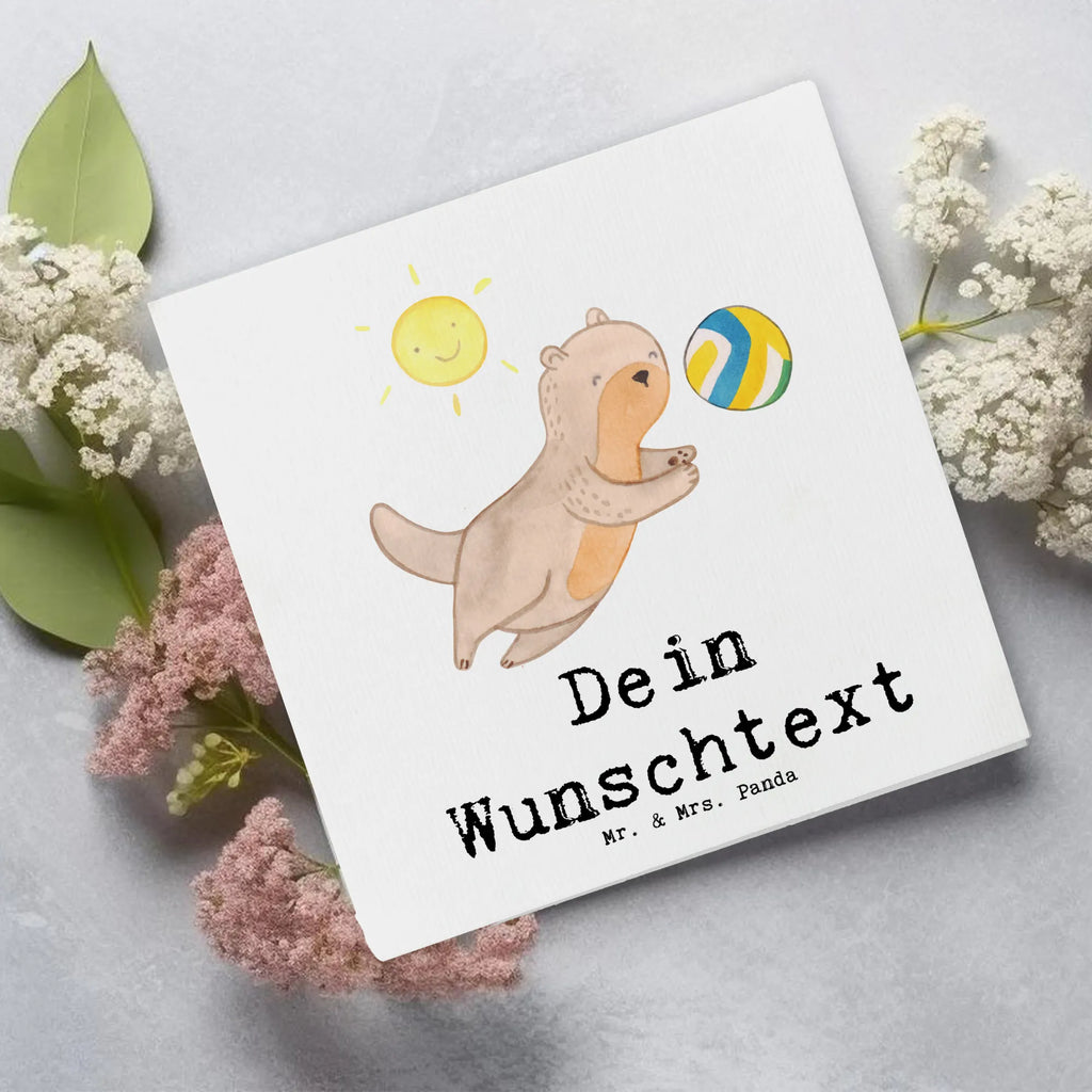 Personalized Deluxe Card otter beach volleyball Grußkarte selbst gestalten, Grußkarten personalisiert, Personalisierte Geburtstagskarte, Personalisierte Grußkarte, Personalisiertere Klappkarte, Personalisierte Einladungskarte, Personalisierte Karte, Personalisierte Hochzeitskarte, Grußkarte selber drucken, Grußkarte mit Namen, Personalisierte Glückwunschkarte, Grußkarte als Geldgeschenk, Grußkarte mit persönlichen Nachrichten, Geschenk, Sport, Sportart, Hobby, Schenken, Danke, Dankeschön, Auszeichnung, Gewinn, Sportler, Volleyball, Beachvolleyball, Volleyballturnier, Ballsport
