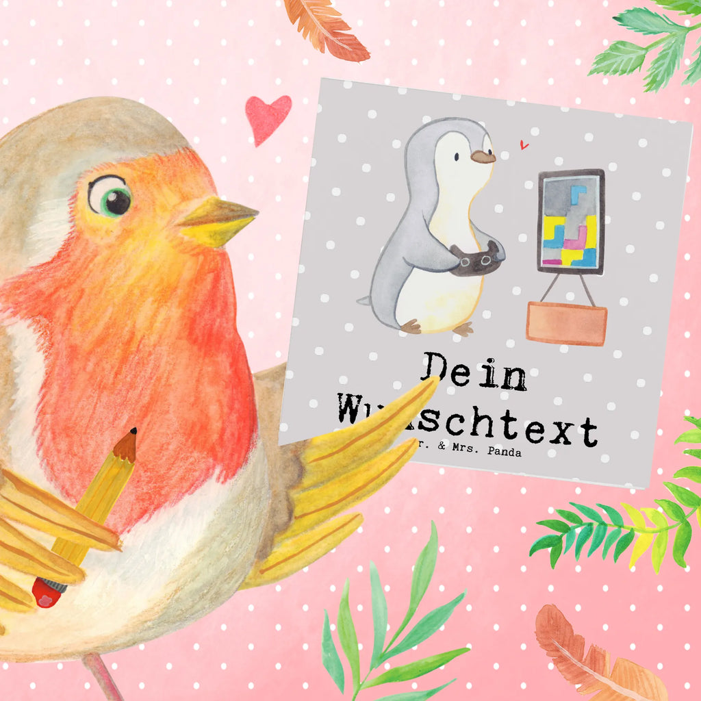 Personalized Deluxe Card penguin Gamble Grußkarten personalisiert, Personalisierte Karte, Personalisiertere Klappkarte, Grußkarte selbst gestalten, Personalisierte Grußkarte, Personalisierte Einladungskarte, Personalisierte Glückwunschkarte, Grußkarte mit Namen, Personalisierte Hochzeitskarte, Grußkarte mit persönlichen Nachrichten, Personalisierte Geburtstagskarte, Grußkarte selber drucken, Grußkarte als Geldgeschenk, Geschenk, Sport, Sportart, Hobby, Schenken, Danke, Dankeschön, Auszeichnung, Gewinn, Sportler, Zocken, Videospiele, Gaming, Videogames