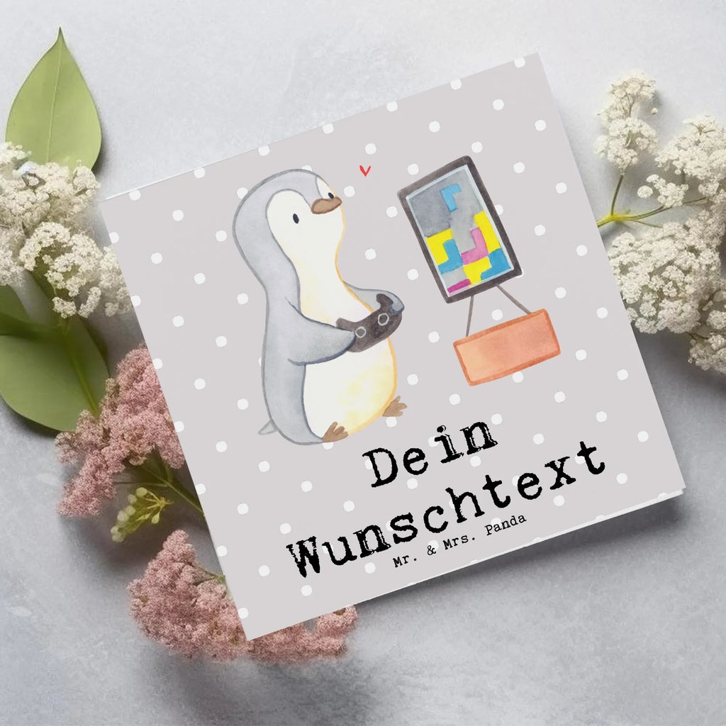 Personalized Deluxe Card penguin Gamble Grußkarten personalisiert, Personalisierte Karte, Personalisiertere Klappkarte, Grußkarte selbst gestalten, Personalisierte Grußkarte, Personalisierte Einladungskarte, Personalisierte Glückwunschkarte, Grußkarte mit Namen, Personalisierte Hochzeitskarte, Grußkarte mit persönlichen Nachrichten, Personalisierte Geburtstagskarte, Grußkarte selber drucken, Grußkarte als Geldgeschenk, Geschenk, Sport, Sportart, Hobby, Schenken, Danke, Dankeschön, Auszeichnung, Gewinn, Sportler, Zocken, Videospiele, Gaming, Videogames