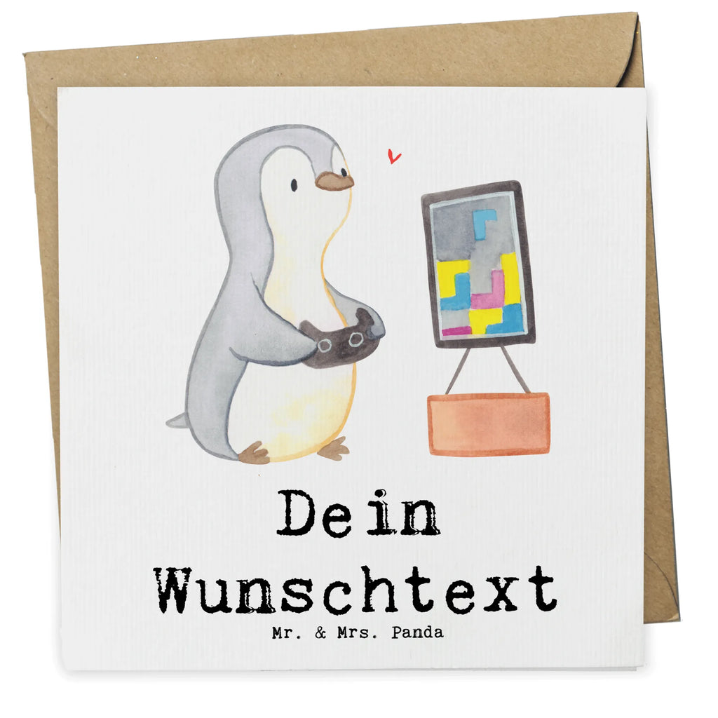 Personalized Deluxe Card penguin Gamble Grußkarten personalisiert, Personalisierte Karte, Personalisiertere Klappkarte, Grußkarte selbst gestalten, Personalisierte Grußkarte, Personalisierte Einladungskarte, Personalisierte Glückwunschkarte, Grußkarte mit Namen, Personalisierte Hochzeitskarte, Grußkarte mit persönlichen Nachrichten, Personalisierte Geburtstagskarte, Grußkarte selber drucken, Grußkarte als Geldgeschenk, Geschenk, Sport, Sportart, Hobby, Schenken, Danke, Dankeschön, Auszeichnung, Gewinn, Sportler, Zocken, Videospiele, Gaming, Videogames