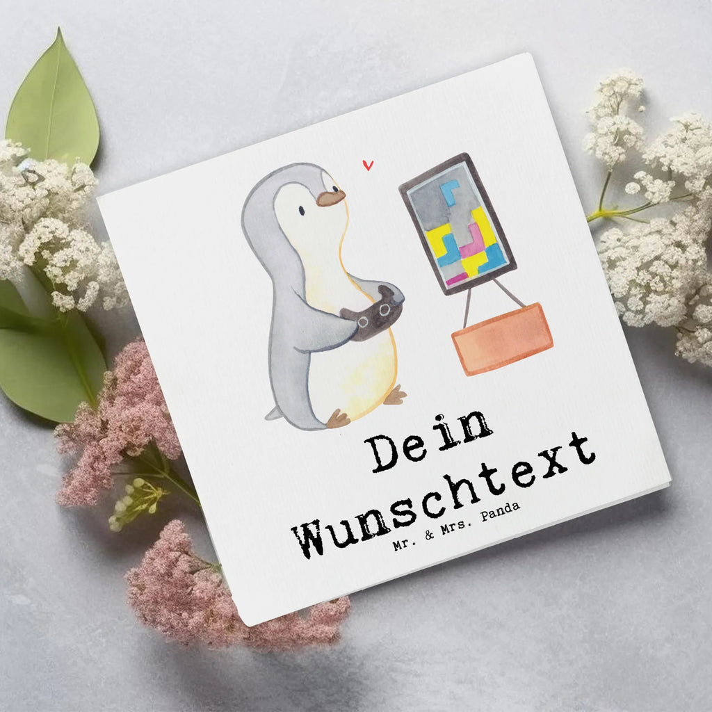 Personalized Deluxe Card penguin Gamble Grußkarten personalisiert, Personalisierte Karte, Personalisiertere Klappkarte, Grußkarte selbst gestalten, Personalisierte Grußkarte, Personalisierte Einladungskarte, Personalisierte Glückwunschkarte, Grußkarte mit Namen, Personalisierte Hochzeitskarte, Grußkarte mit persönlichen Nachrichten, Personalisierte Geburtstagskarte, Grußkarte selber drucken, Grußkarte als Geldgeschenk, Geschenk, Sport, Sportart, Hobby, Schenken, Danke, Dankeschön, Auszeichnung, Gewinn, Sportler, Zocken, Videospiele, Gaming, Videogames