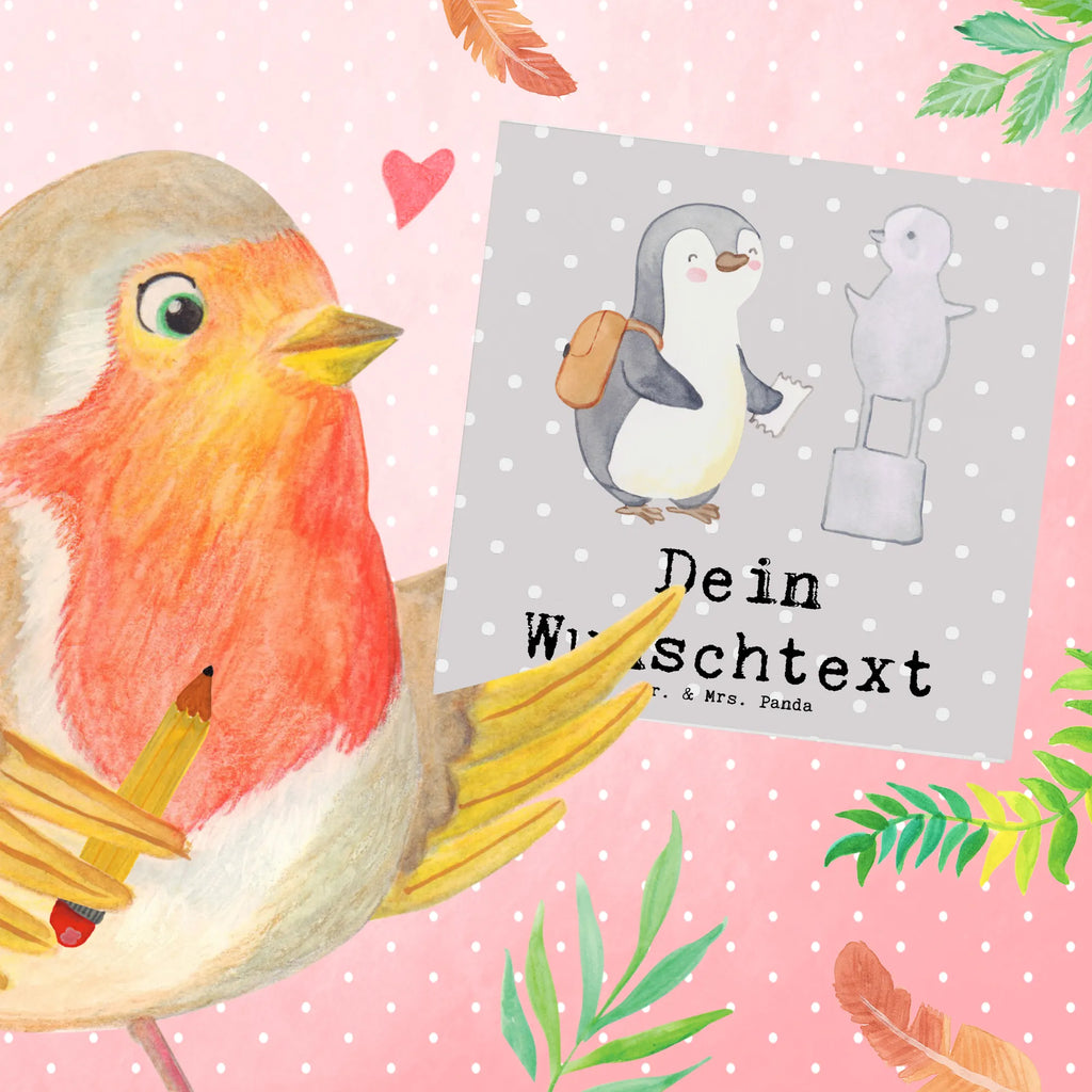 Personalized Deluxe Card penguin to visit a museum Personalisierte Karte, Personalisierte Glückwunschkarte, Personalisierte Grußkarte, Grußkarte mit persönlichen Nachrichten, Personalisierte Geburtstagskarte, Grußkarte selber drucken, Grußkarte mit Namen, Grußkarten personalisiert, Grußkarte selbst gestalten, Personalisierte Hochzeitskarte, Grußkarte als Geldgeschenk, Personalisierte Einladungskarte, Personalisiertere Klappkarte, Geschenk, Sport, Sportart, Hobby, Schenken, Danke, Dankeschön, Auszeichnung, Gewinn, Sportler, Museen, Museum besuchen