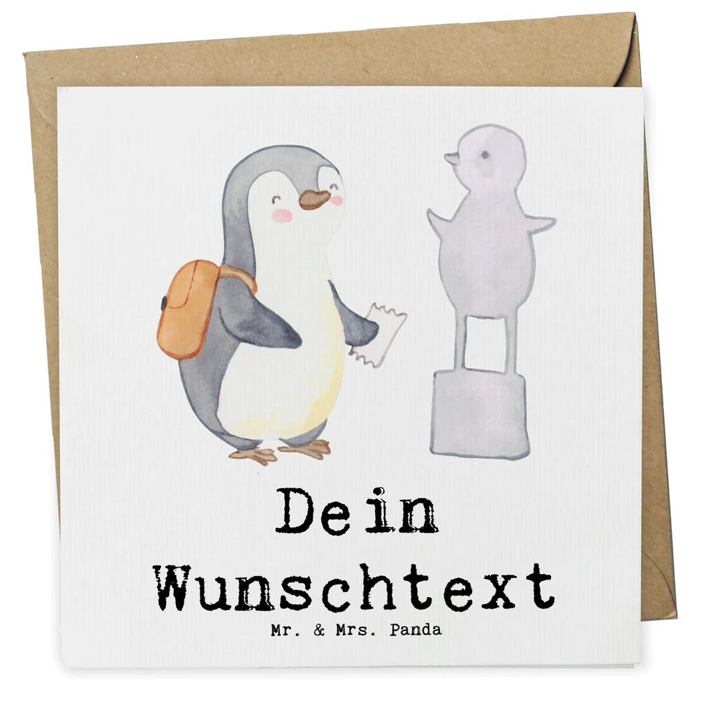 Personalized Deluxe Card penguin to visit a museum Personalisierte Karte, Personalisierte Glückwunschkarte, Personalisierte Grußkarte, Grußkarte mit persönlichen Nachrichten, Personalisierte Geburtstagskarte, Grußkarte selber drucken, Grußkarte mit Namen, Grußkarten personalisiert, Grußkarte selbst gestalten, Personalisierte Hochzeitskarte, Grußkarte als Geldgeschenk, Personalisierte Einladungskarte, Personalisiertere Klappkarte, Geschenk, Sport, Sportart, Hobby, Schenken, Danke, Dankeschön, Auszeichnung, Gewinn, Sportler, Museen, Museum besuchen