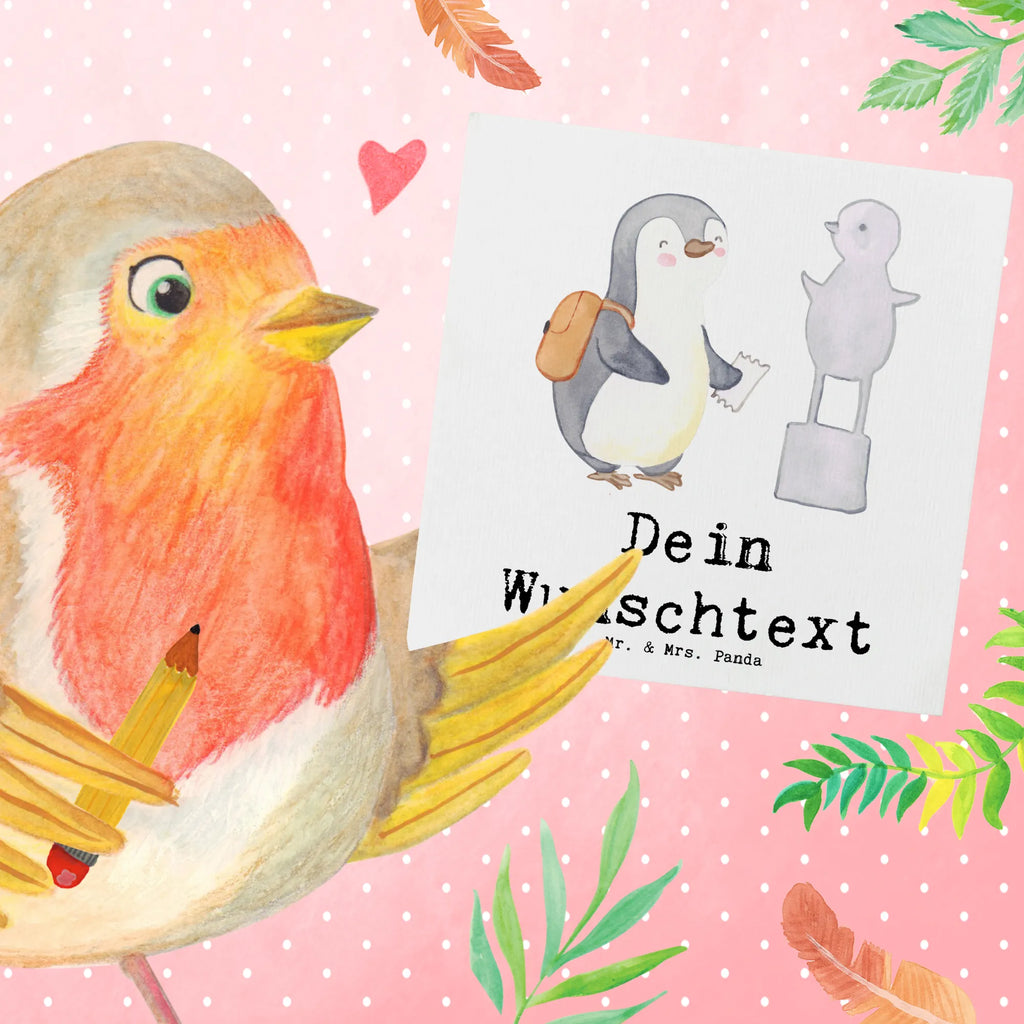 Personalized Deluxe Card penguin to visit a museum Personalisierte Karte, Personalisierte Glückwunschkarte, Personalisierte Grußkarte, Grußkarte mit persönlichen Nachrichten, Personalisierte Geburtstagskarte, Grußkarte selber drucken, Grußkarte mit Namen, Grußkarten personalisiert, Grußkarte selbst gestalten, Personalisierte Hochzeitskarte, Grußkarte als Geldgeschenk, Personalisierte Einladungskarte, Personalisiertere Klappkarte, Geschenk, Sport, Sportart, Hobby, Schenken, Danke, Dankeschön, Auszeichnung, Gewinn, Sportler, Museen, Museum besuchen