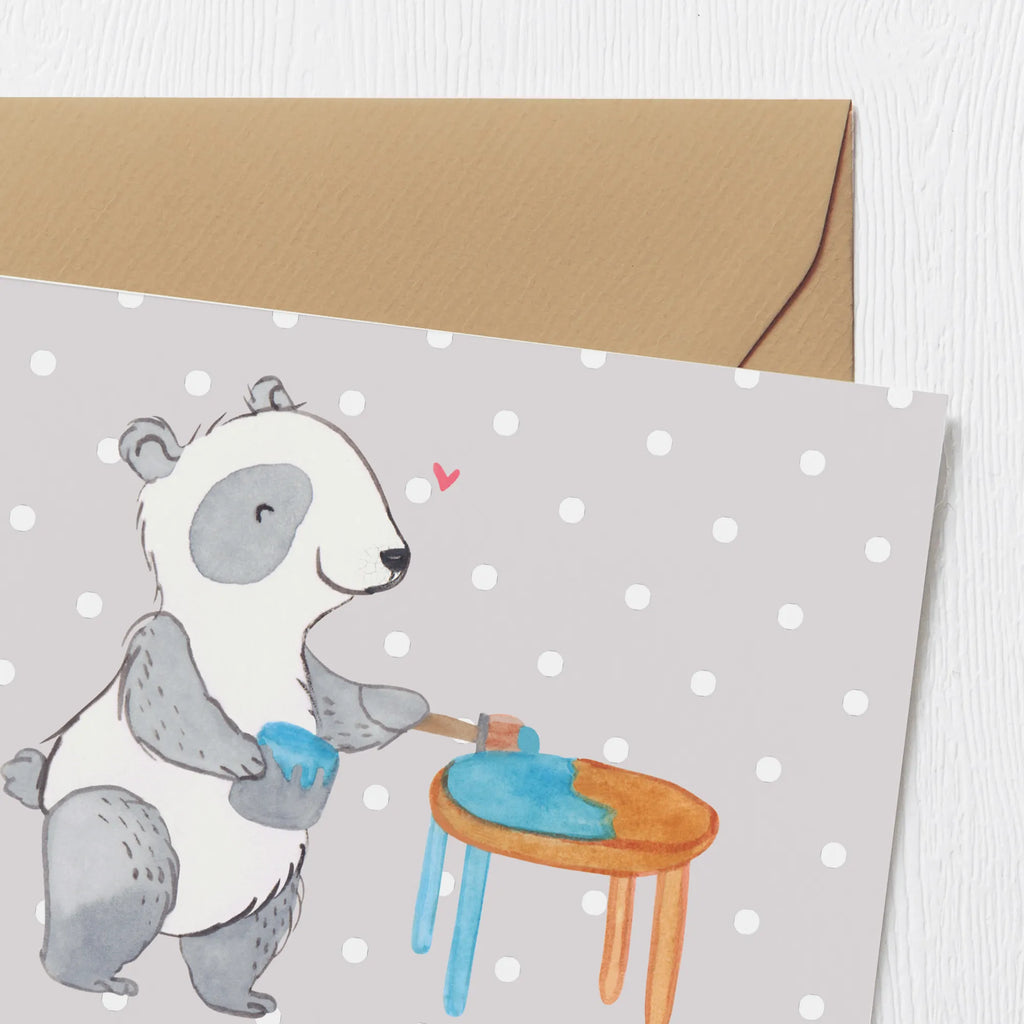 Personalisierte Deluxe Karte Panda Möbel restaurieren Grußkarte selber drucken, Grußkarte mit persönlichen Nachrichten, Grußkarten personalisiert, Personalisierte Hochzeitskarte, Grußkarte mit Namen, Grußkarte als Geldgeschenk, Personalisierte Glückwunschkarte, Personalisiertere Klappkarte, Personalisierte Geburtstagskarte, Personalisierte Grußkarte, Grußkarte selbst gestalten, Personalisierte Einladungskarte, Personalisierte Karte, Geschenk, Sport, Sportart, Hobby, Schenken, Danke, Dankeschön, Auszeichnung, Gewinn, Sportler, Handwerk, antike Möbel restaurieren, Möbel restaurieren, Restaurator