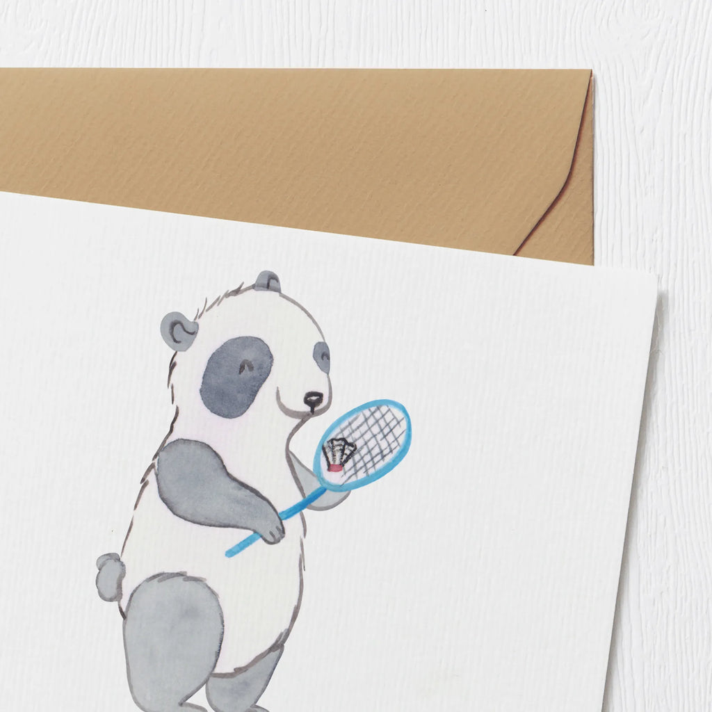 Personalized Deluxe Card panda badminton Grußkarte mit Namen, Personalisierte Grußkarte, Grußkarten personalisiert, Grußkarte als Geldgeschenk, Grußkarte mit persönlichen Nachrichten, Personalisierte Einladungskarte, Personalisierte Geburtstagskarte, Personalisierte Hochzeitskarte, Grußkarte selbst gestalten, Personalisiertere Klappkarte, Personalisierte Glückwunschkarte, Personalisierte Karte, Grußkarte selber drucken, Geschenk, Sport, Sportart, Hobby, Schenken, Danke, Dankeschön, Auszeichnung, Gewinn, Sportler, Badminton, Badminton spielen