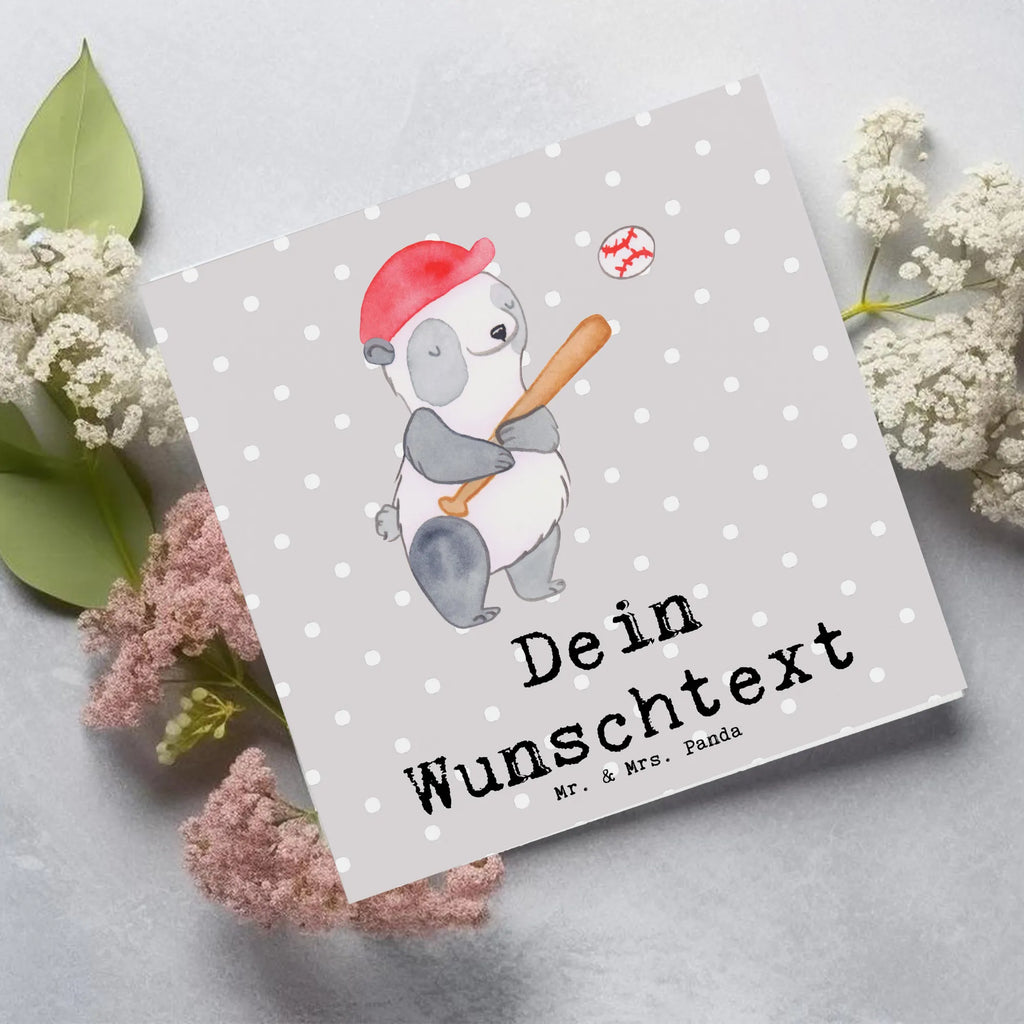 Personalized Deluxe Card panda playing baseball Personalisierte Grußkarte, Personalisiertere Klappkarte, Personalisierte Glückwunschkarte, Grußkarte mit Namen, Grußkarte mit persönlichen Nachrichten, Personalisierte Karte, Personalisierte Hochzeitskarte, Grußkarten personalisiert, Grußkarte als Geldgeschenk, Personalisierte Geburtstagskarte, Grußkarte selber drucken, Personalisierte Einladungskarte, Grußkarte selbst gestalten, Geschenk, Sport, Sportart, Hobby, Schenken, Danke, Dankeschön, Auszeichnung, Gewinn, Sportler, Baseball spielen, Baseballverein, Baseballplatz, Baseball Match, Baseball Spielen, Ballsport