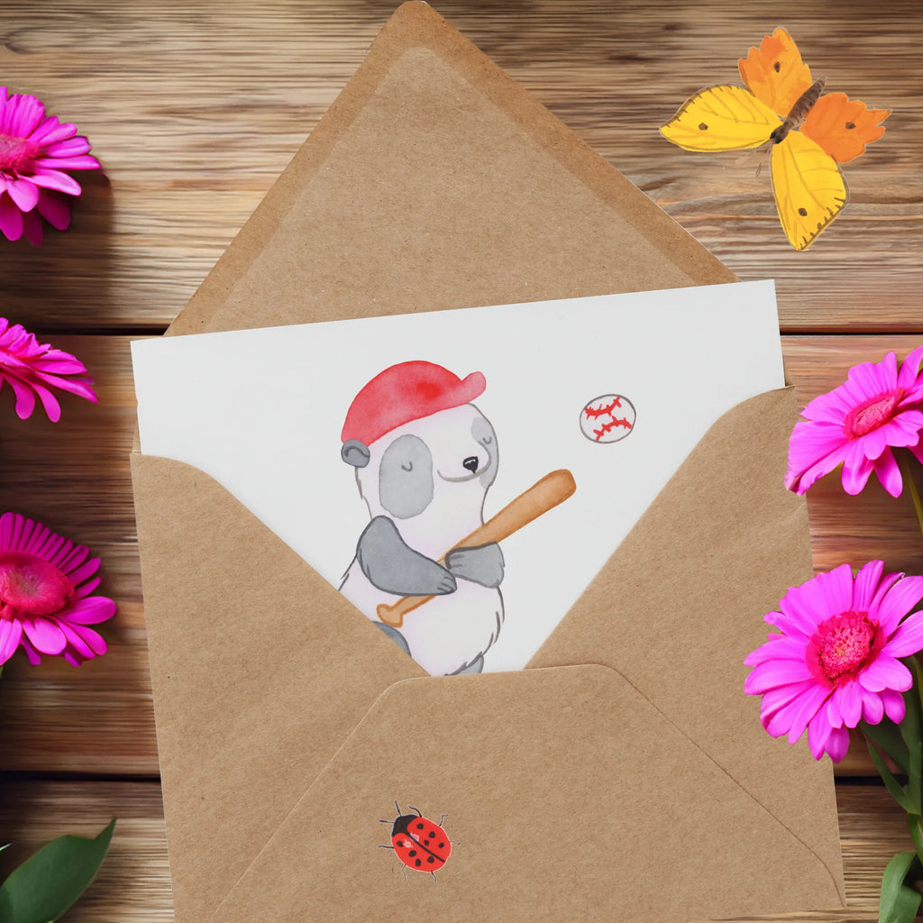 Personalized Deluxe Card panda playing baseball Personalisierte Grußkarte, Personalisiertere Klappkarte, Personalisierte Glückwunschkarte, Grußkarte mit Namen, Grußkarte mit persönlichen Nachrichten, Personalisierte Karte, Personalisierte Hochzeitskarte, Grußkarten personalisiert, Grußkarte als Geldgeschenk, Personalisierte Geburtstagskarte, Grußkarte selber drucken, Personalisierte Einladungskarte, Grußkarte selbst gestalten, Geschenk, Sport, Sportart, Hobby, Schenken, Danke, Dankeschön, Auszeichnung, Gewinn, Sportler, Baseball spielen, Baseballverein, Baseballplatz, Baseball Match, Baseball Spielen, Ballsport