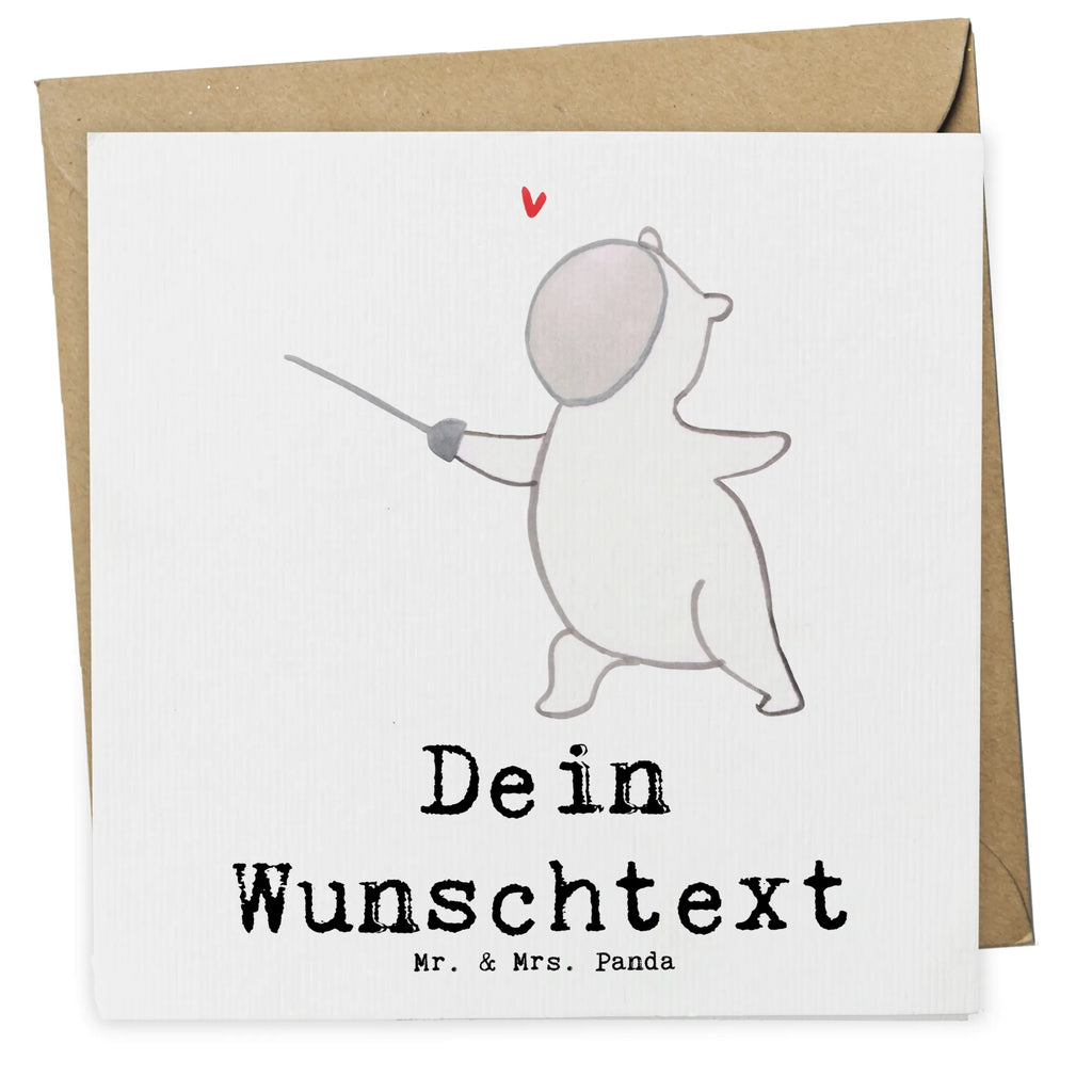 Personalized Deluxe Card panda fencing Grußkarte selbst gestalten, Personalisierte Grußkarte, Personalisierte Hochzeitskarte, Grußkarten personalisiert, Personalisierte Geburtstagskarte, Grußkarte selber drucken, Personalisiertere Klappkarte, Grußkarte mit persönlichen Nachrichten, Personalisierte Karte, Personalisierte Einladungskarte, Personalisierte Glückwunschkarte, Grußkarte mit Namen, Grußkarte als Geldgeschenk, Geschenk, Sport, Sportart, Hobby, Schenken, Danke, Dankeschön, Auszeichnung, Gewinn, Sportler, Fecht Verein, Fechten, Fechter Bund, Fecht Club
