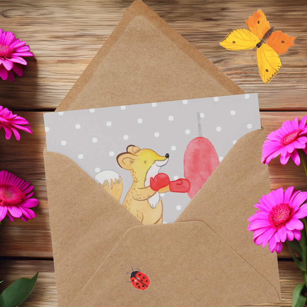 Personalized Deluxe Card Fox boxing Personalisierte Hochzeitskarte, Personalisierte Grußkarte, Grußkarte mit persönlichen Nachrichten, Grußkarte mit Namen, Personalisiertere Klappkarte, Personalisierte Geburtstagskarte, Grußkarte selbst gestalten, Personalisierte Karte, Grußkarte selber drucken, Personalisierte Einladungskarte, Grußkarten personalisiert, Personalisierte Glückwunschkarte, Grußkarte als Geldgeschenk, Geschenk, Sport, Sportart, Hobby, Schenken, Danke, Dankeschön, Auszeichnung, Gewinn, Sportler, Boxkampf, Boxtraining, Boxen